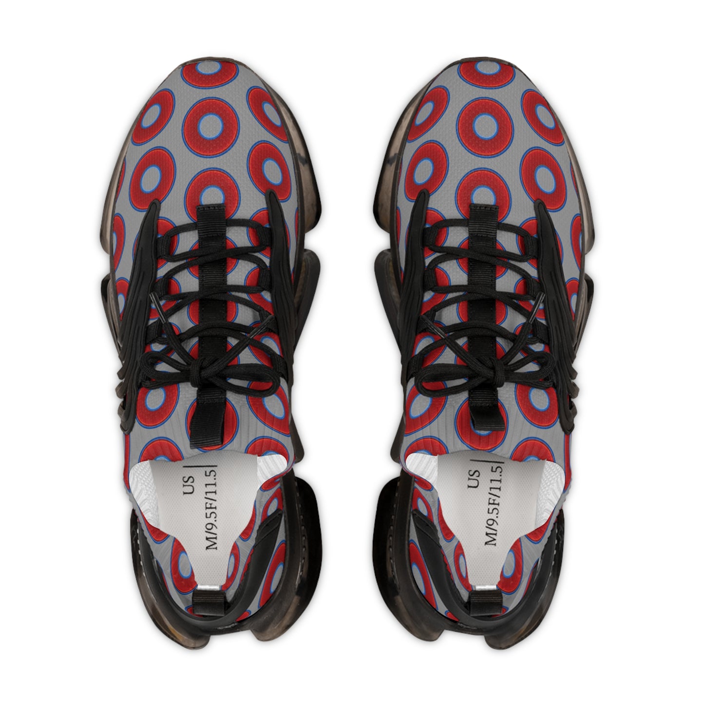 Donut Kicks - red vivid donut print w/gray background