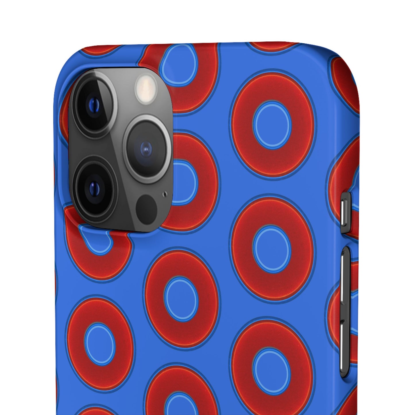 Lumpy Donut Snap Case - red vivid donut print w/medium royal blue background