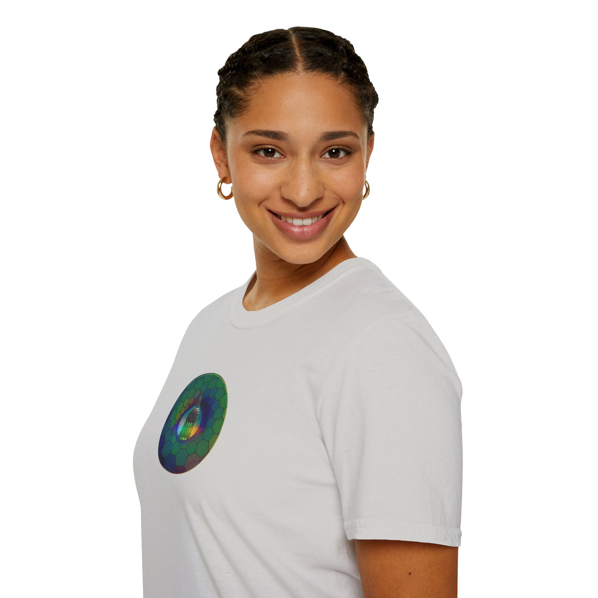 Classic Donut Tee - Unisex Soft-Style - "Save the Mondegreen City Hall Clock Tower" - hexadonut - series 1.0 -variant 1 - green donut