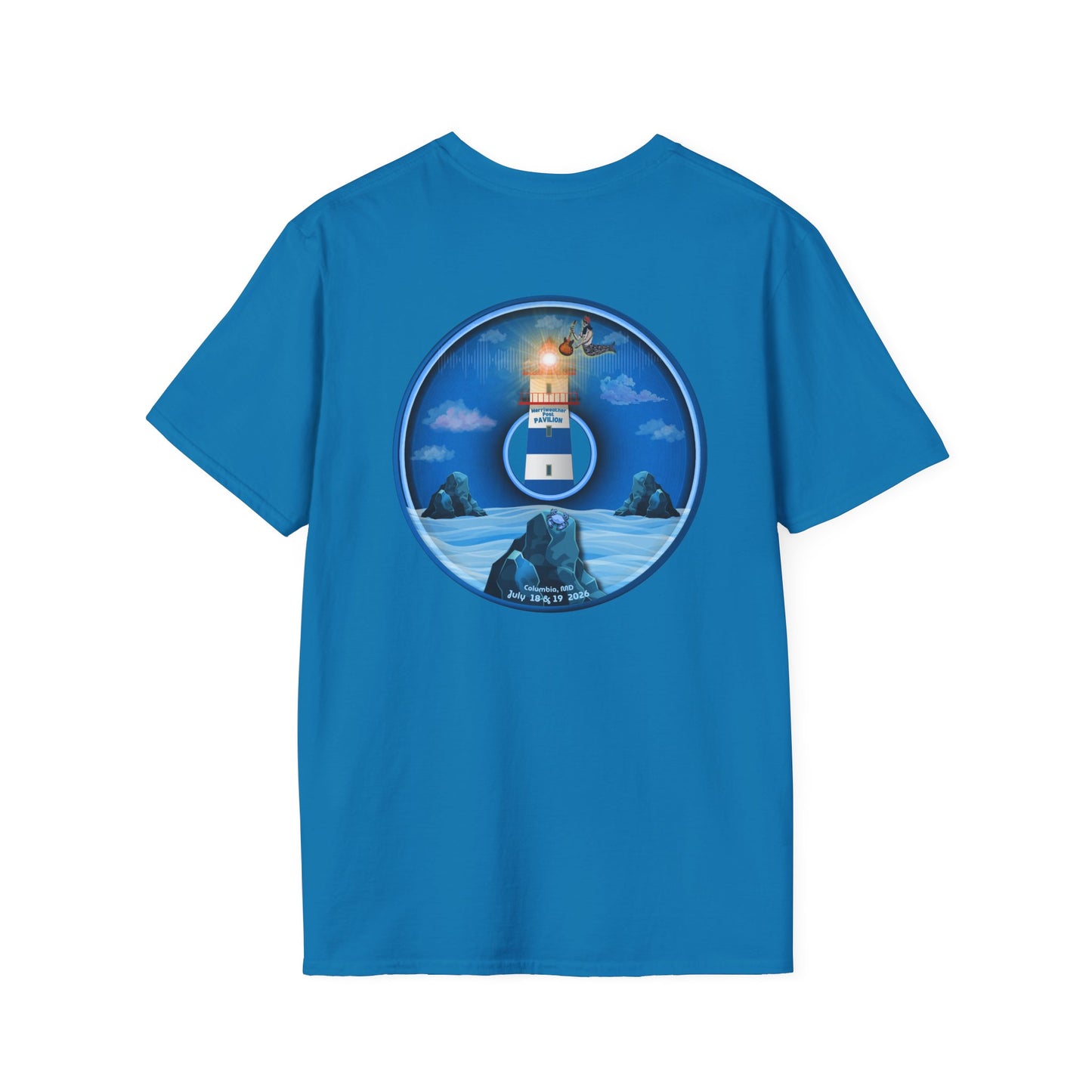 Classic Donut Tee - Unisex Soft-Style - "Merriweather Crab Pâté Feast Donuts" - surreal blue/blue cartoon donut