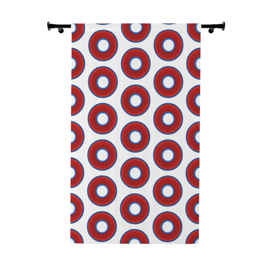Lump's Heady Curtain w/Donuts - vivid red donut print - w/white background - [*1 Piece / 50" x 84"]