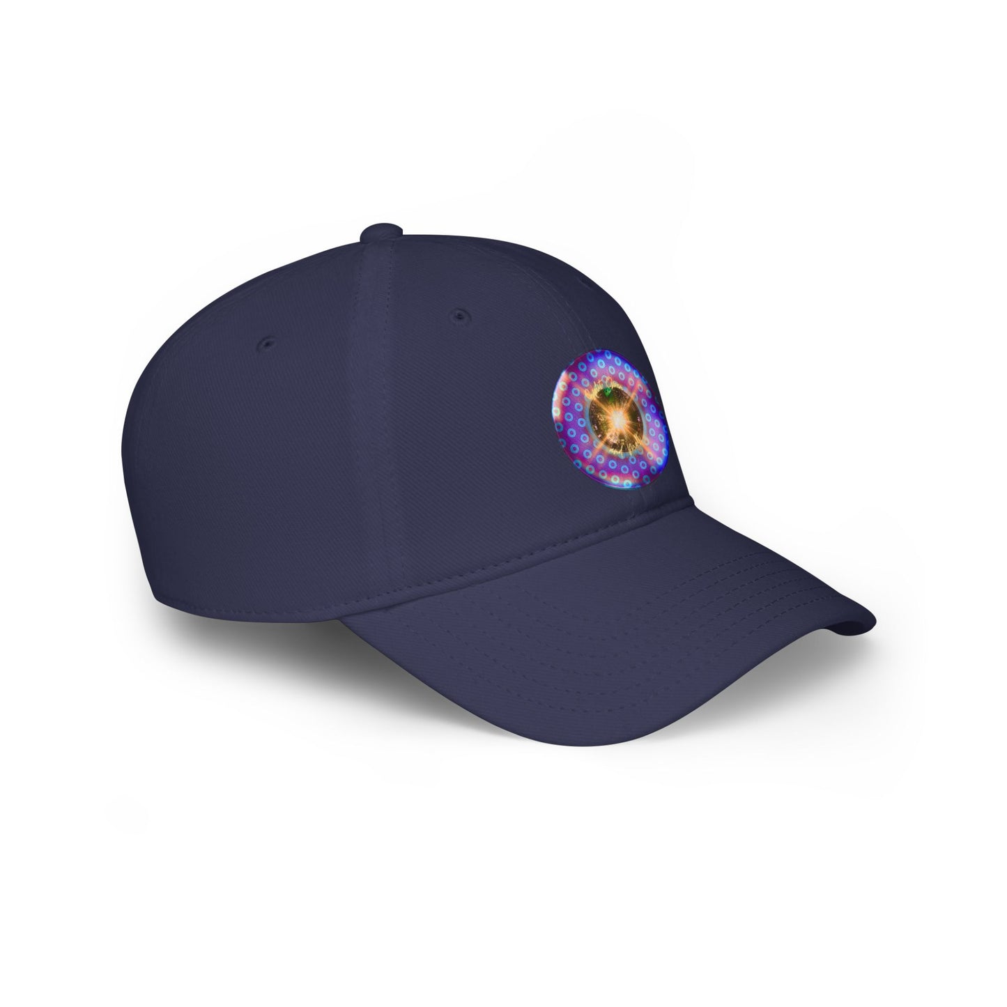 Lumpy Donut Baseball Cap - "Split Open Donuts" - paradoxical purple/light blue donut w/