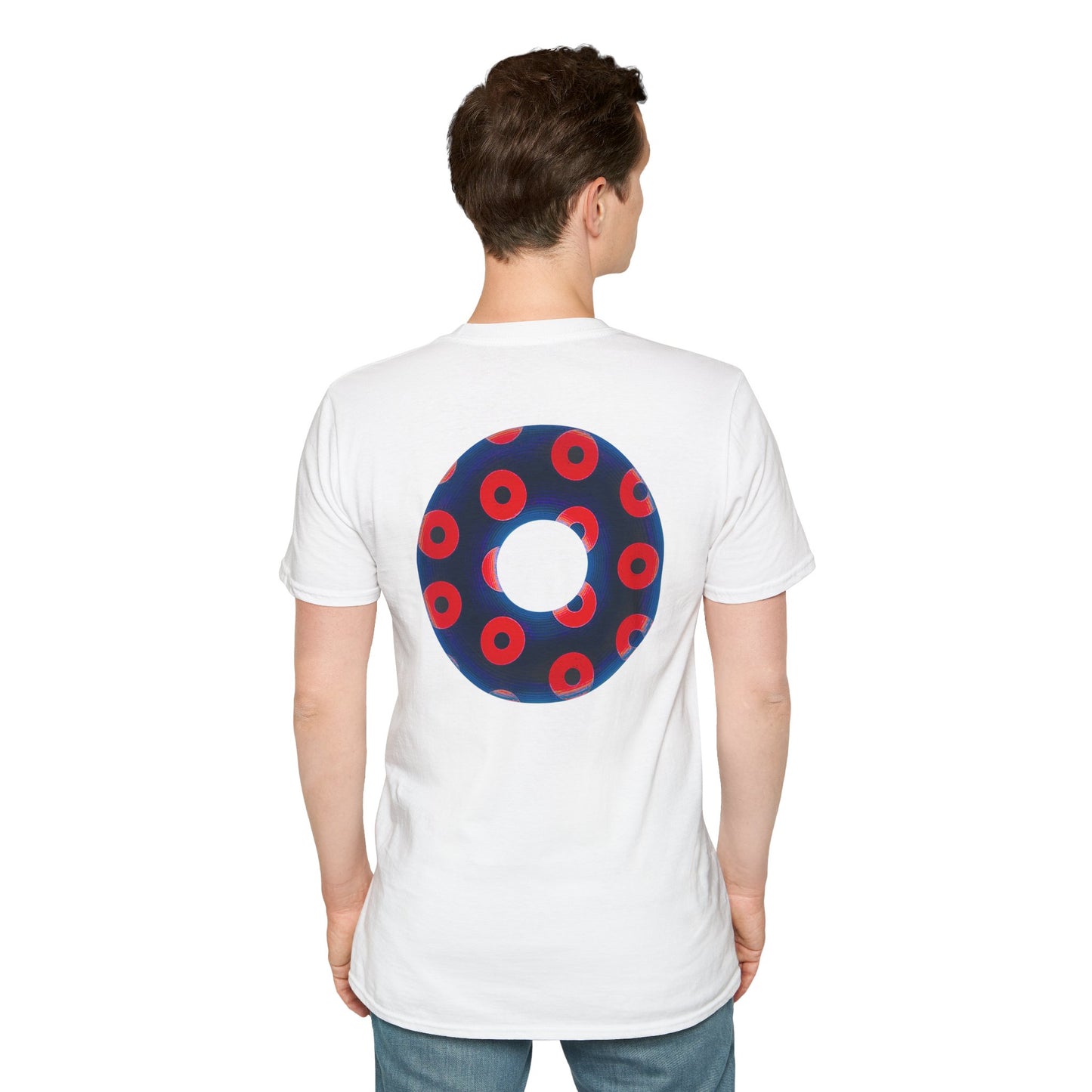 Plain Donuts/Unisex Soft-Style - "Plain Blimpy Paradoxical Donuts" - dark navy/bright red donuts