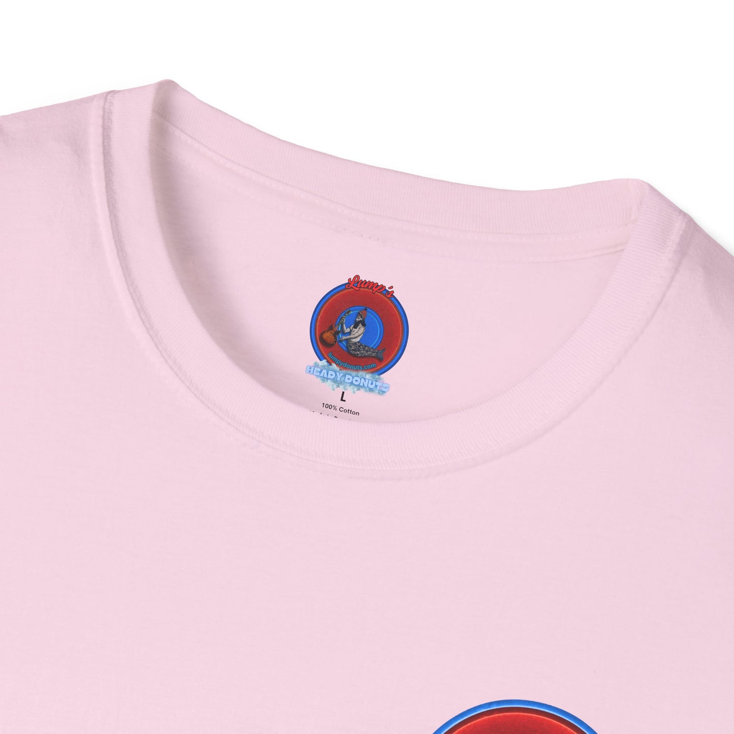 Classic Donut Tee - Unisex Soft-Style - "Rage Side Donut" - vivid red donut - variant 1