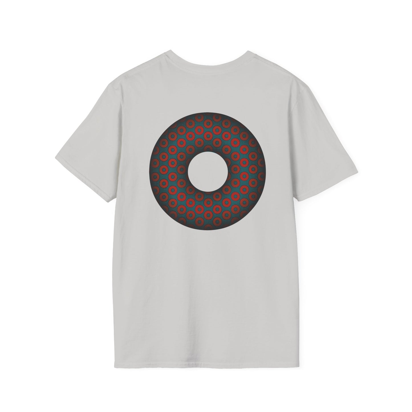 Plain Donuts/Unisex Soft-Style - "Plain Paradoxical Grided Donuts" - red/faded navy donuts