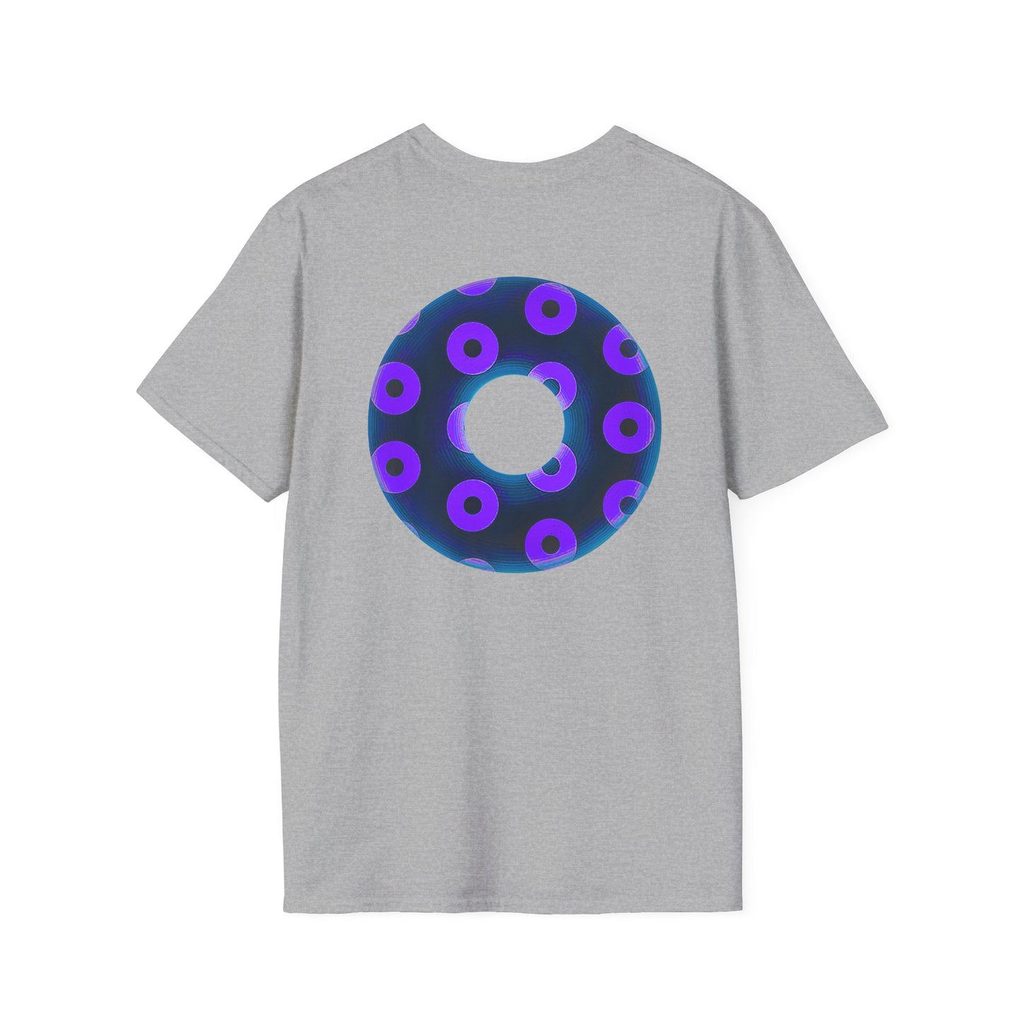 Plain Donuts/Unisex Soft-Style - "Plain Blimpy Paradoxical Donuts" - dark steel blue/vivd dark purple donuts