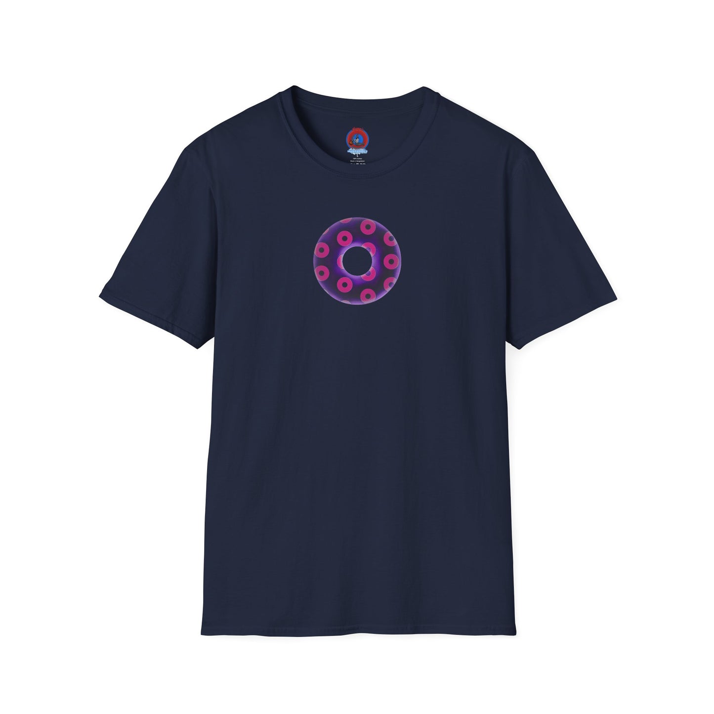 Plain Donuts/Unisex Soft-Style - "Plain Blimpy Paradoxical Donuts" - dark purple/bright magenta donuts
