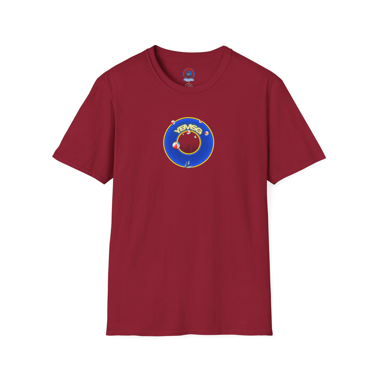 Donut Tee - Unisex Soft-Style - "The Donut's Secret Ingredient? MSG" - vivid blue/yellow donut - variant 2