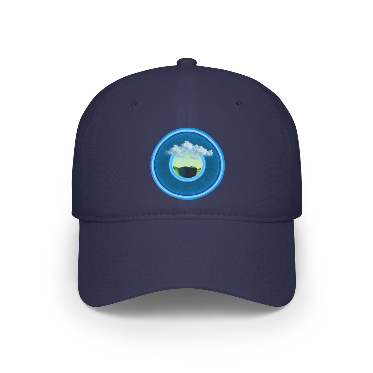 Lumpy Donut Baseball Cap - "Got Rhombus?" - variant 1 - rustic light blue donut w/