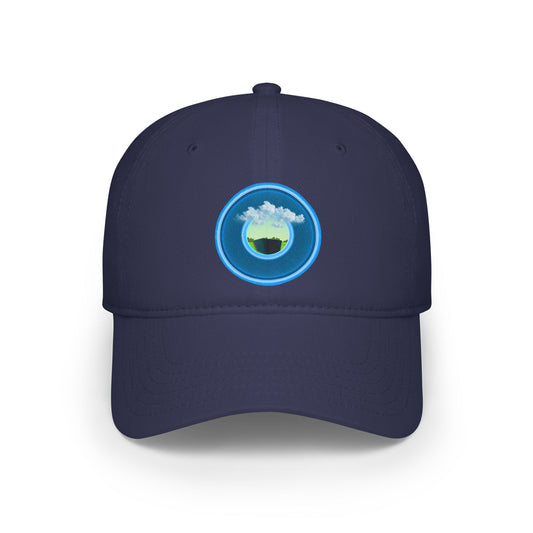 Lumpy Donut Baseball Cap - "Got Rhombus?" - variant 1 - rustic light blue donut w/