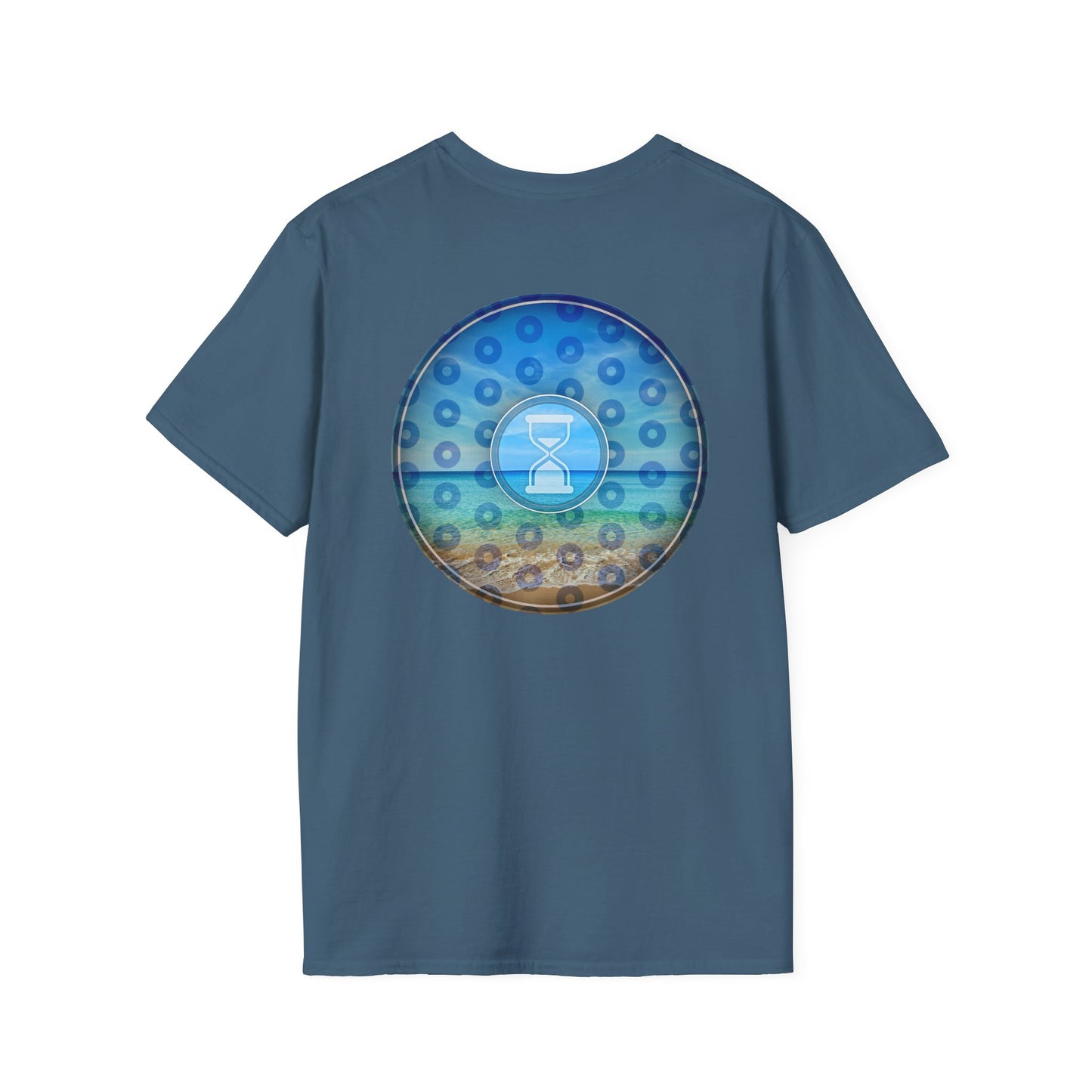 Classic Donut Tee - Unisex Soft-Style - "Still Loading Sand" - vivid blue paradoxical pic donut - variant 2