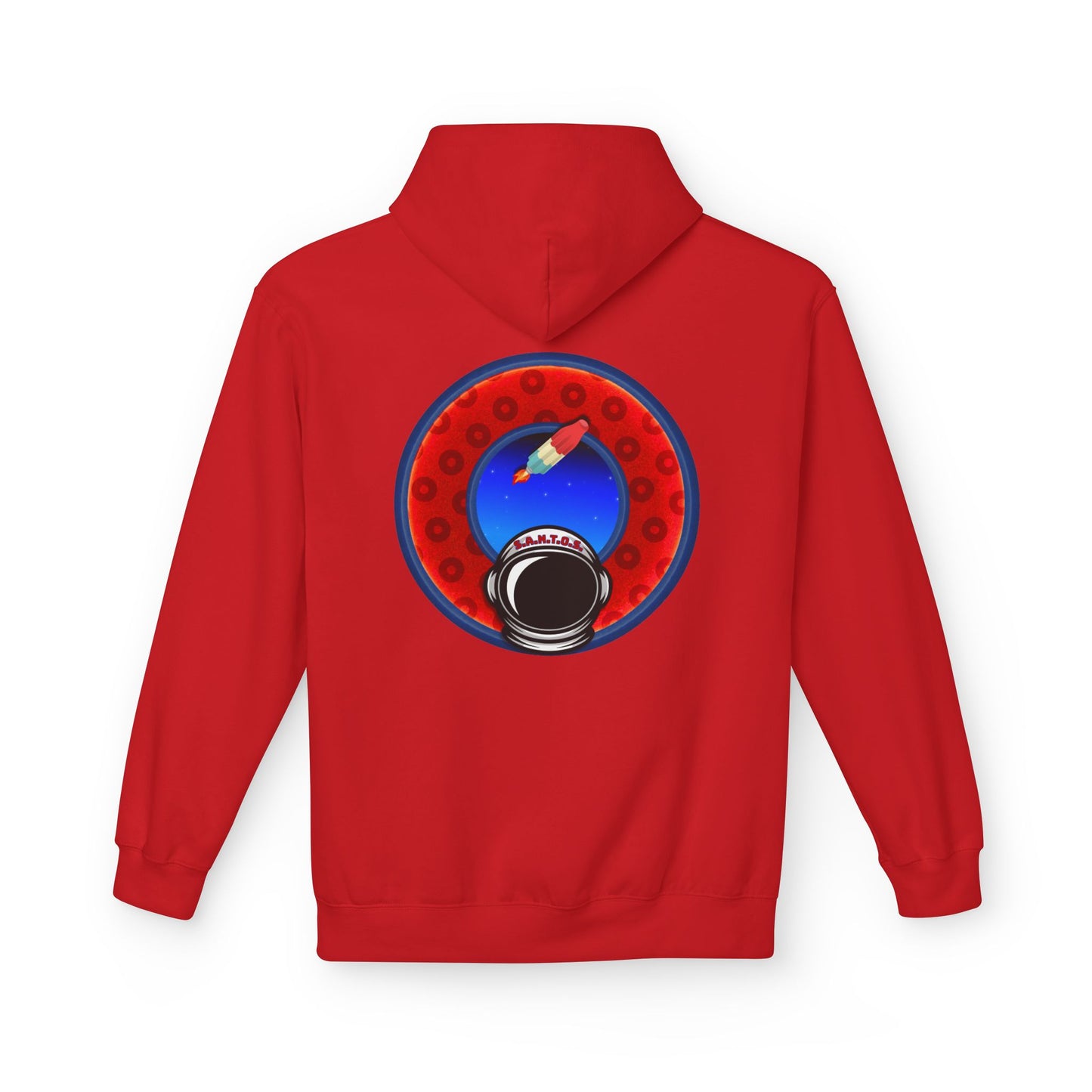 Fleece Harry Hoodies [Midweight Soft-style] - "This is What Donuts Smell Like in Space - YEMSG Donut" - w/widemouthed red/blue donut