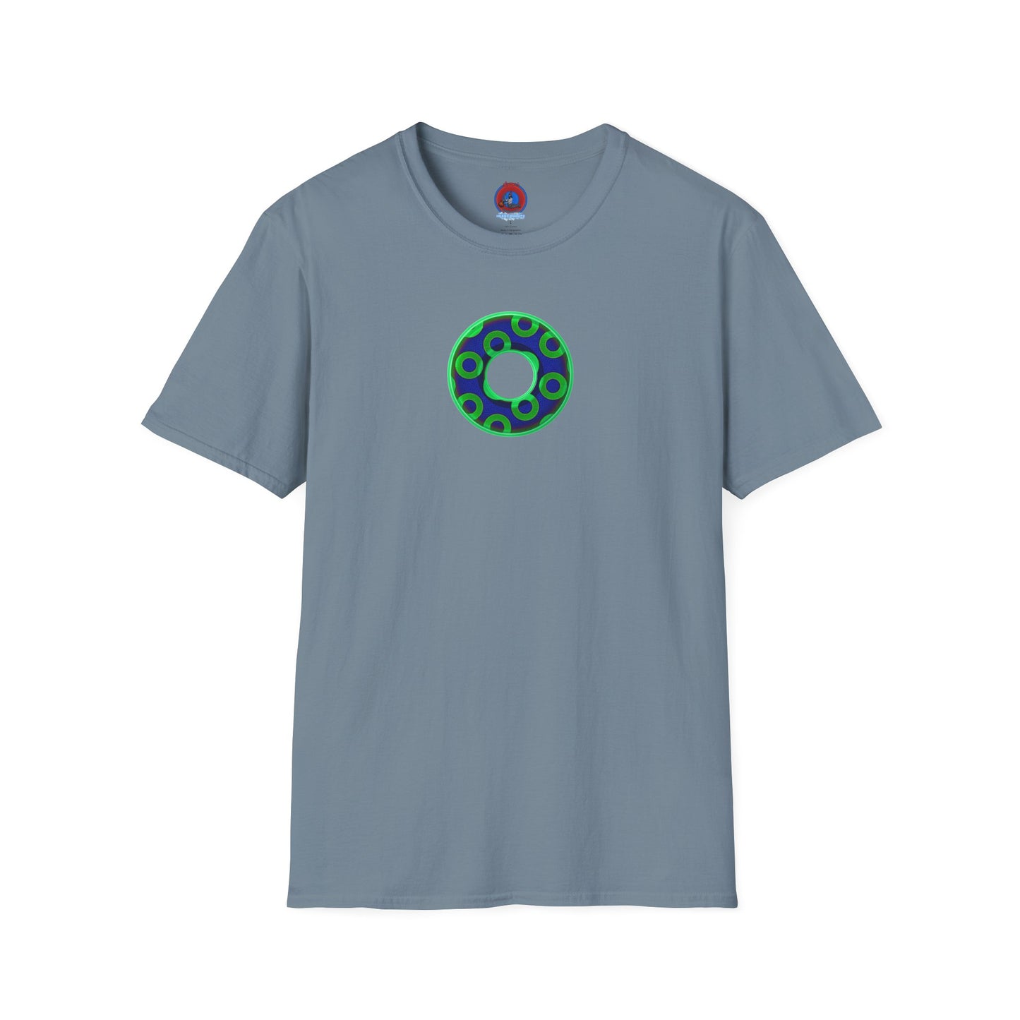 Plain Donuts/Unisex Soft-Style - "Plain Rustic Paradoxical Donuts" - light green/dark blue donuts