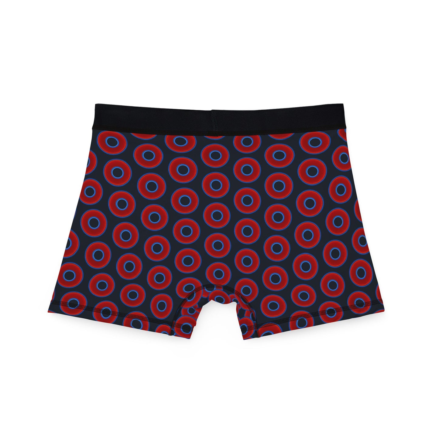 Men's Donut Boxers - red vivid donuts w/charcoal blue background
