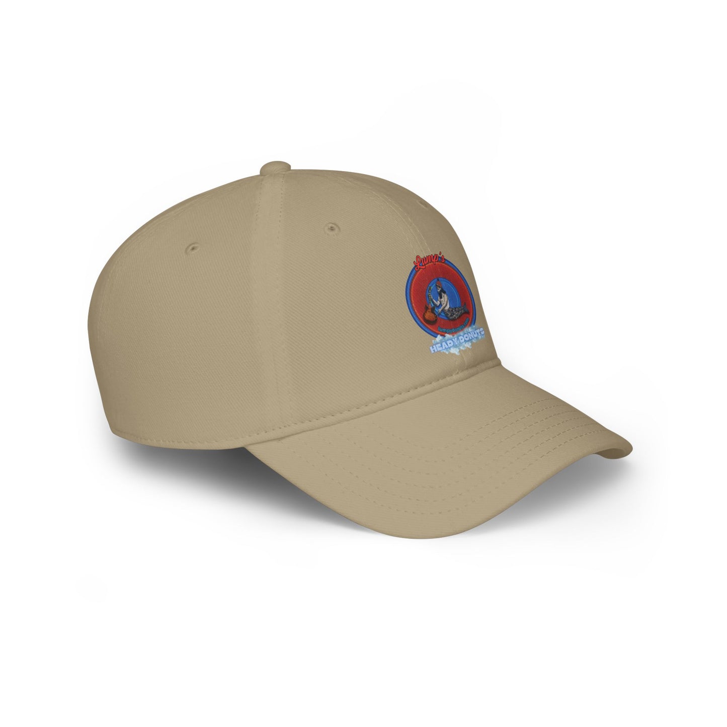 Lumpy Donut Baseball Cap - "Lump's Logo Donut Cap" - vivid red donut w/