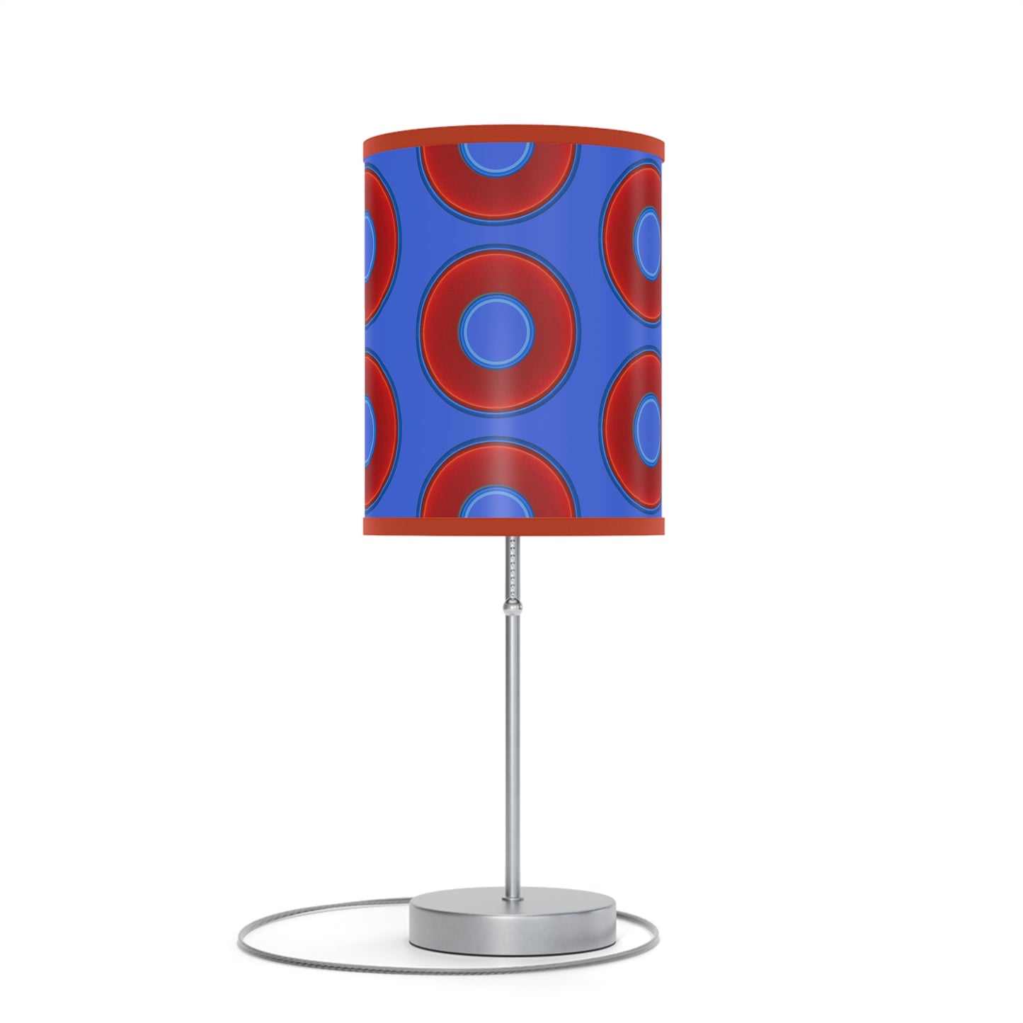 Lumpy Accent Lamps - red vivid donuts w/royal blue background