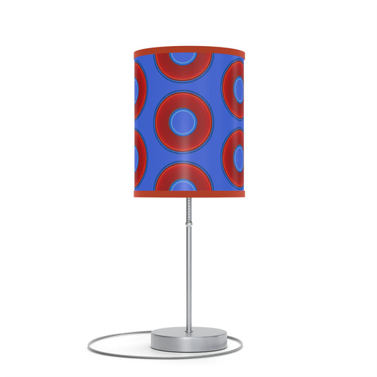 Lumpy Accent Lamps - red vivid donuts w/royal blue background