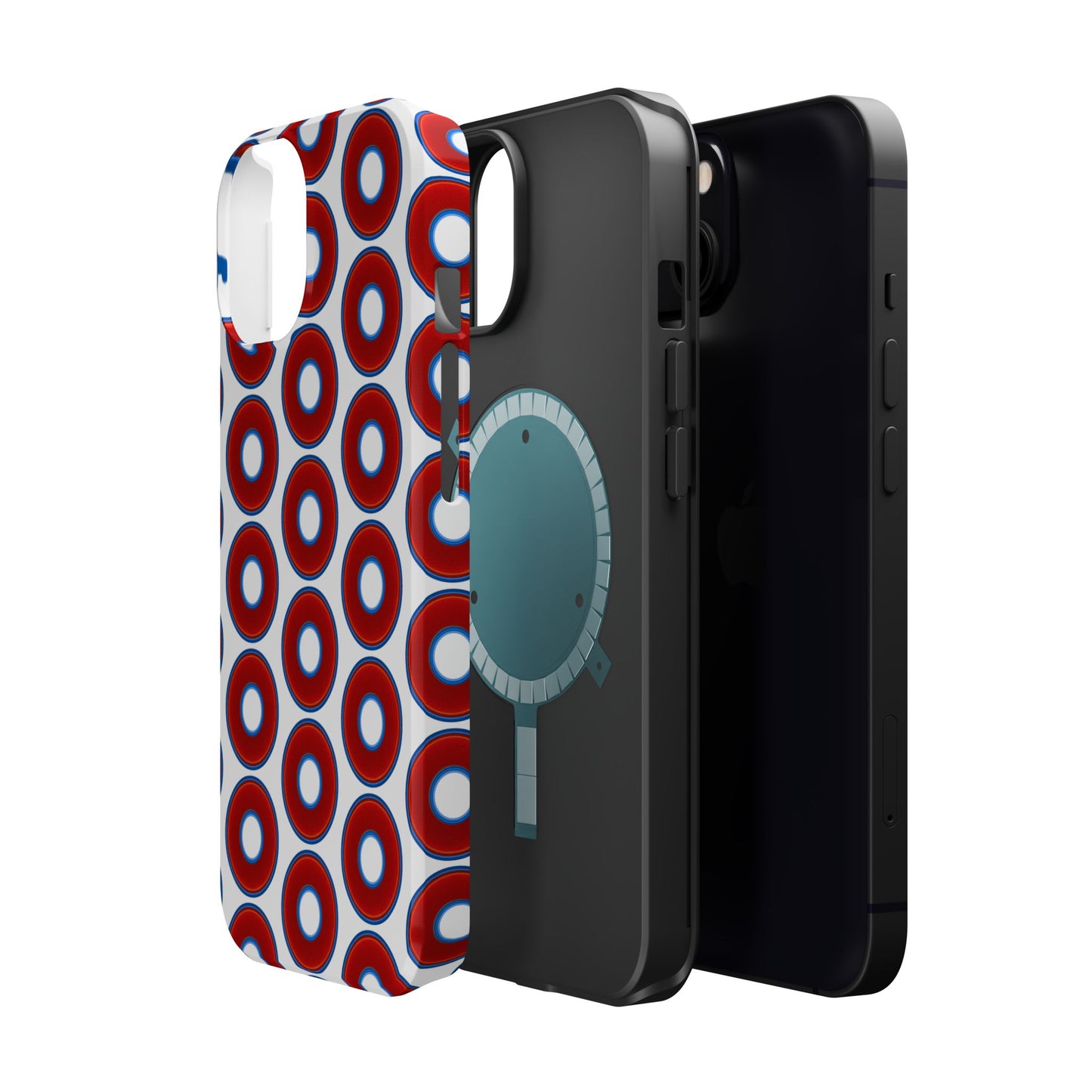 Magnetic Tough Donut Case - red vivid donut print w/white background