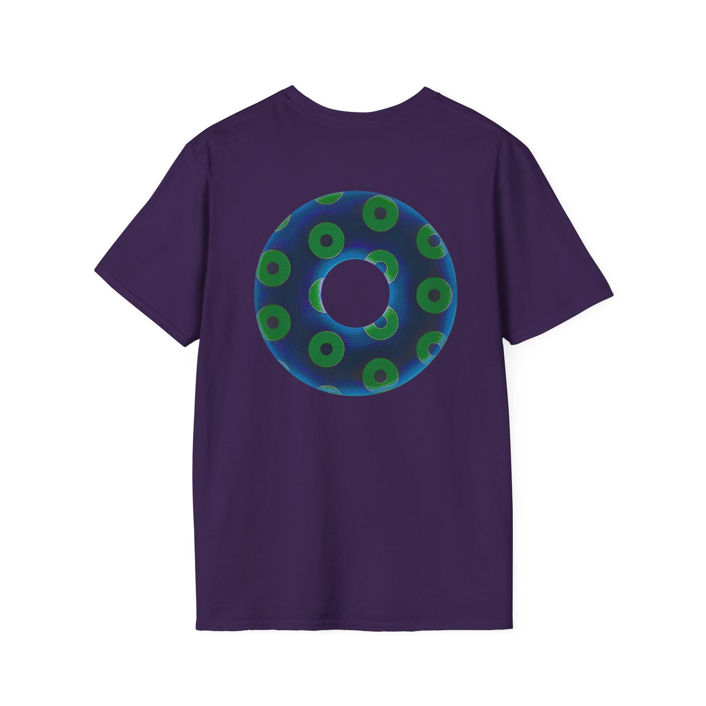 Plain Donuts/Unisex Soft-Style - "Plain Blimpy Paradoxical Donuts" - dark blue/lime green donuts