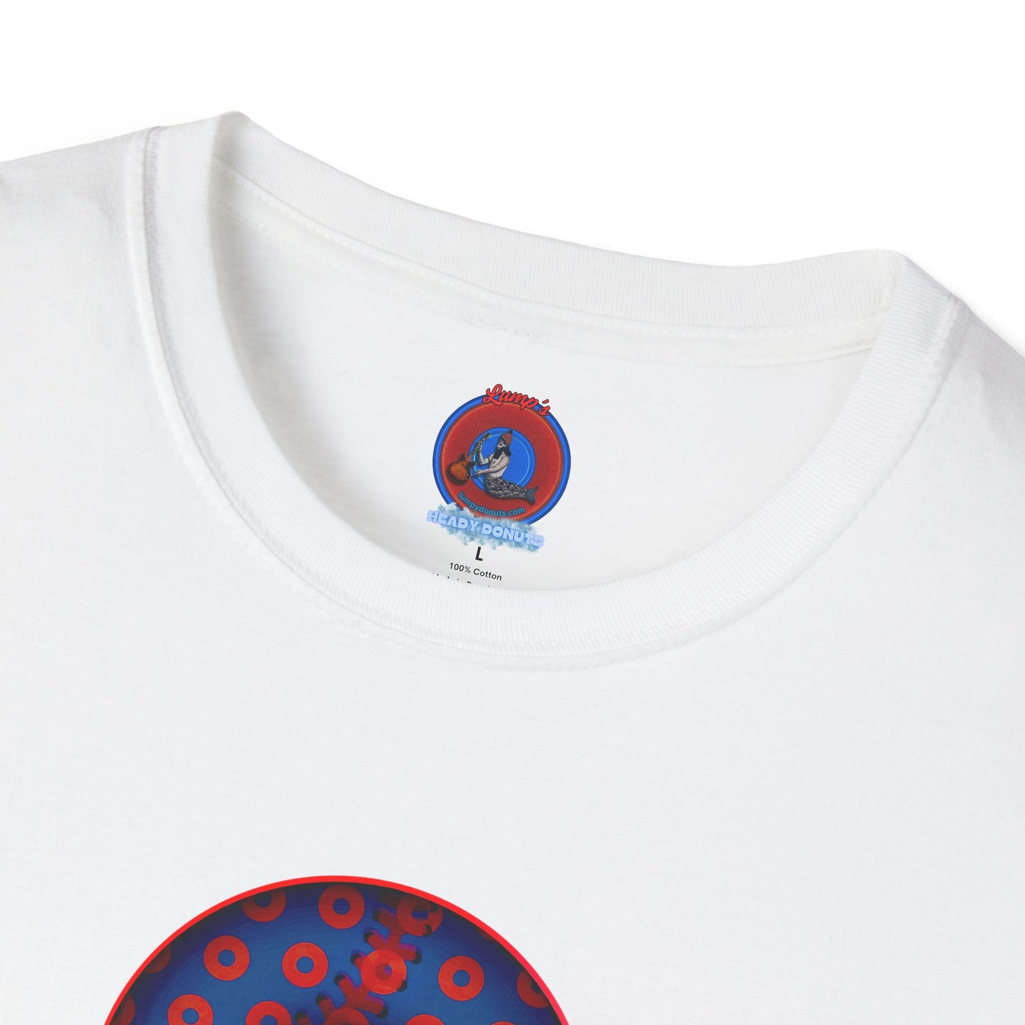 Classic Donut Tee - Unisex Soft-Style - "Phenway Ballpark Donuts" - vivid baseball paradox donut - variant 5
