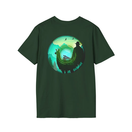 Lumpy Coffee Traders Tee - Unisex Soft-Style - "Taboo, taboot!" - paradoxical donut logo & Taboot print on back - variant 2 - logo front/taboo, taboot back