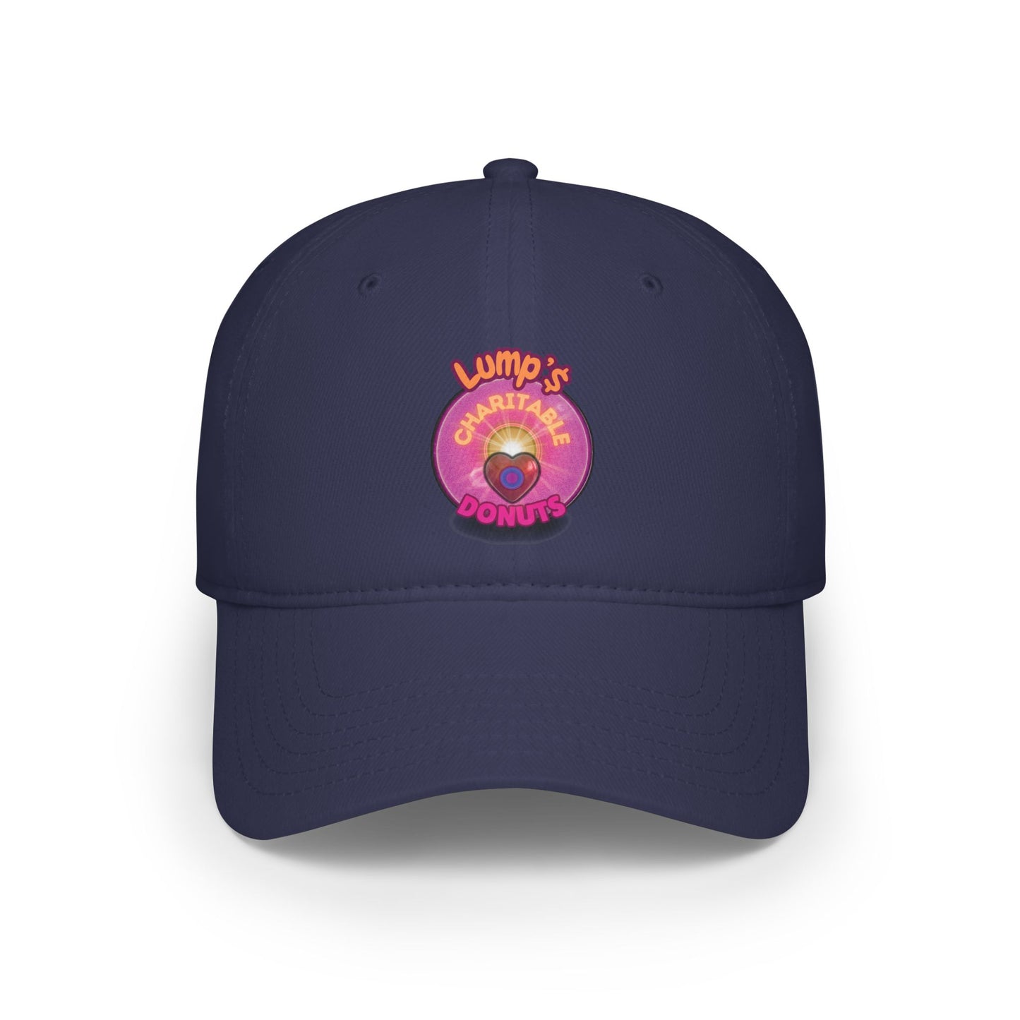 Lumpy Donut Baseball Cap - "Lump's Charitable Donut" - vivid magenta hexadonut w/ [*charitable donut]