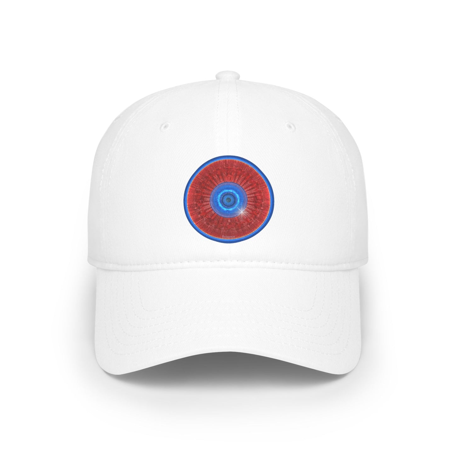 Lumpy Donut Baseball Cap - "Graphic Translation Donut Cap" - vivid red tube donut w/ - variant 1