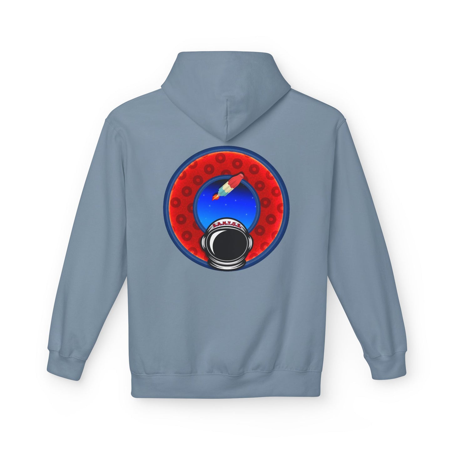 Fleece Harry Hoodies [Midweight Soft-style] - "This is What Donuts Smell Like in Space - YEMSG Donut" - w/widemouthed red/blue donut