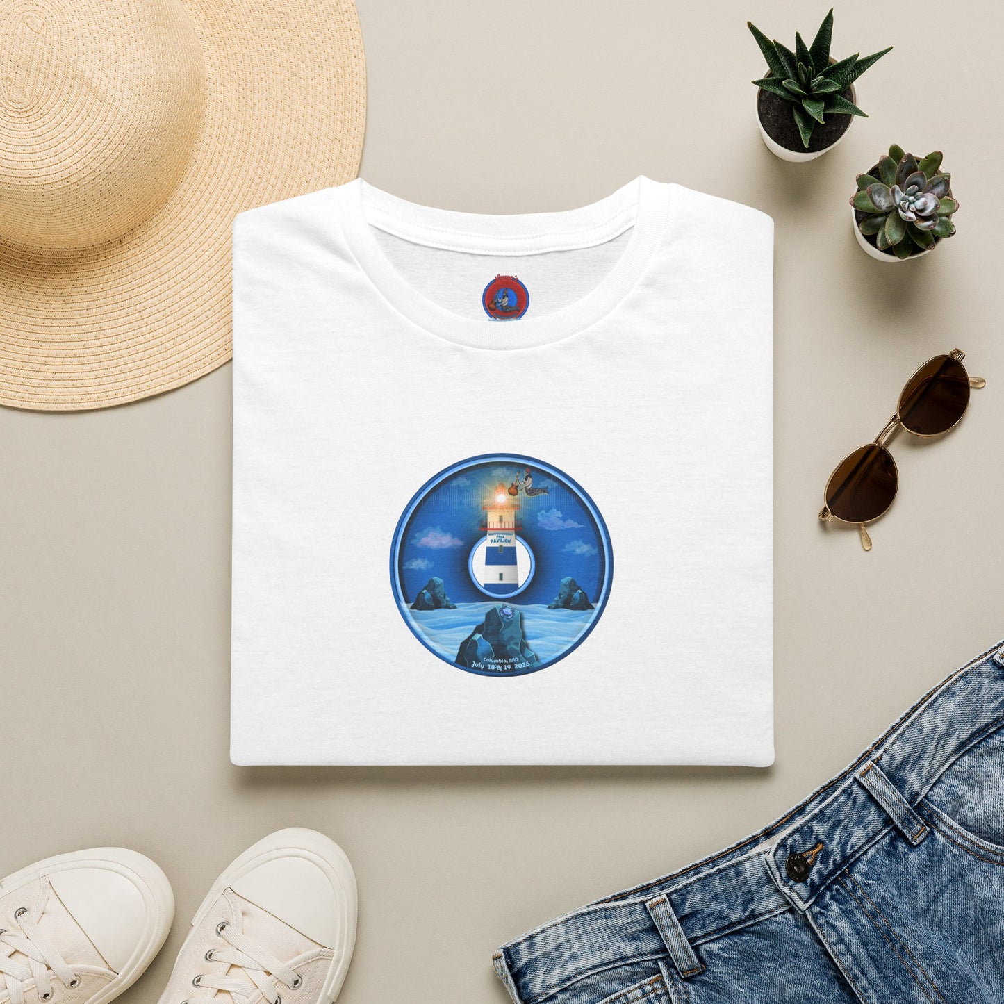 Classic Donut Tee - Unisex Soft-Style - "Merriweather Crab Pâté Feast Donuts" - surreal blue/blue cartoon donut