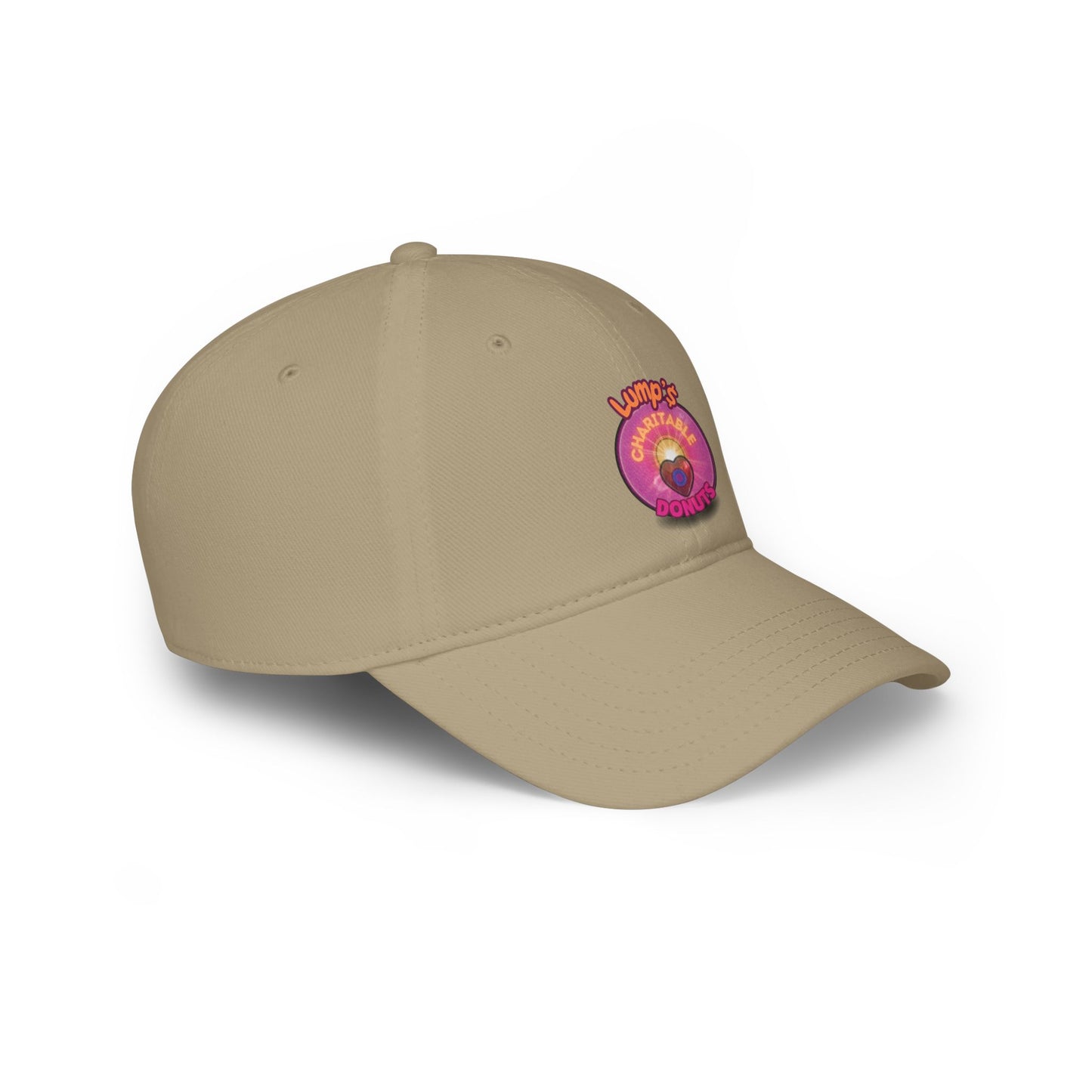 Lumpy Donut Baseball Cap - "Lump's Charitable Donut" - vivid magenta hexadonut w/ [*charitable donut]