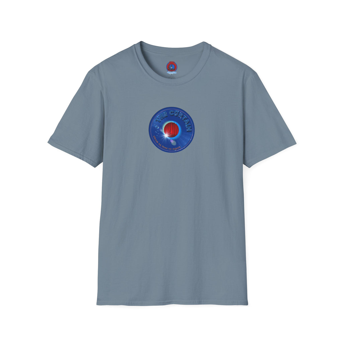 Classic Donut Tee - Unisex Soft-Style - "The Donut Without" - series 1.0  - variant 1 - vivid blue record donut