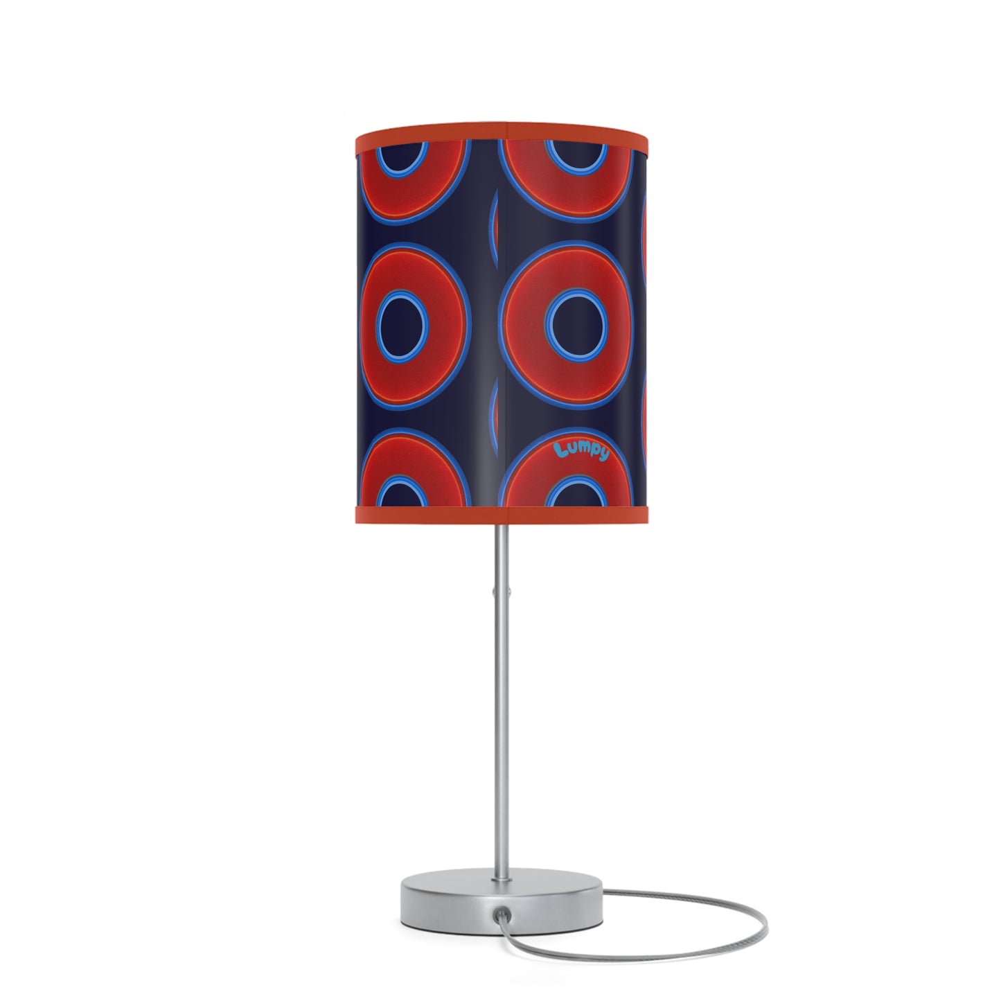 Lumpy Accent Lamps - red vivid donuts w/midnight blue background