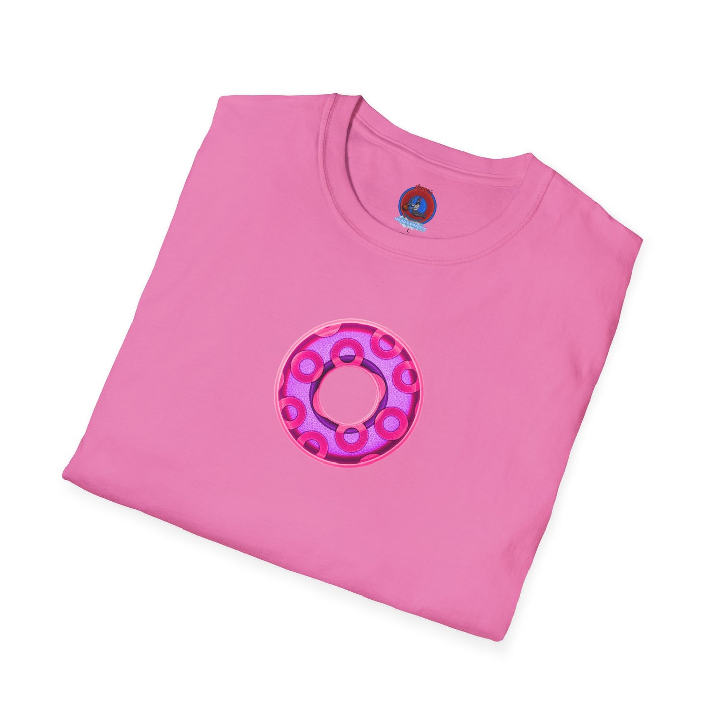Plain Donuts/Unisex Soft-Style - "Plain Rustic Paradoxical Donuts" - light purple/magenta donuts