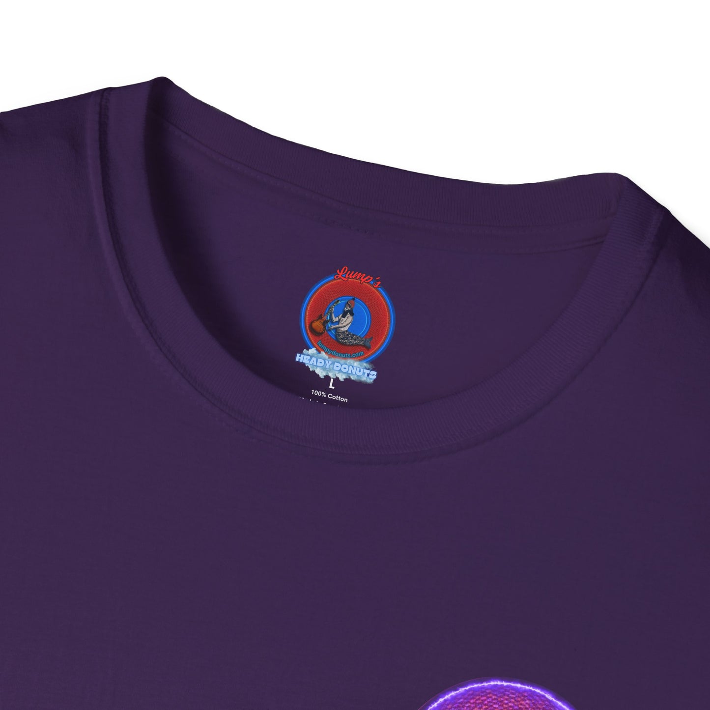 Classic Donut Tee - Unisex Soft-Style - "The Frankenstein Donut - It's Alive! " - series 1.0  - purple-ish donut