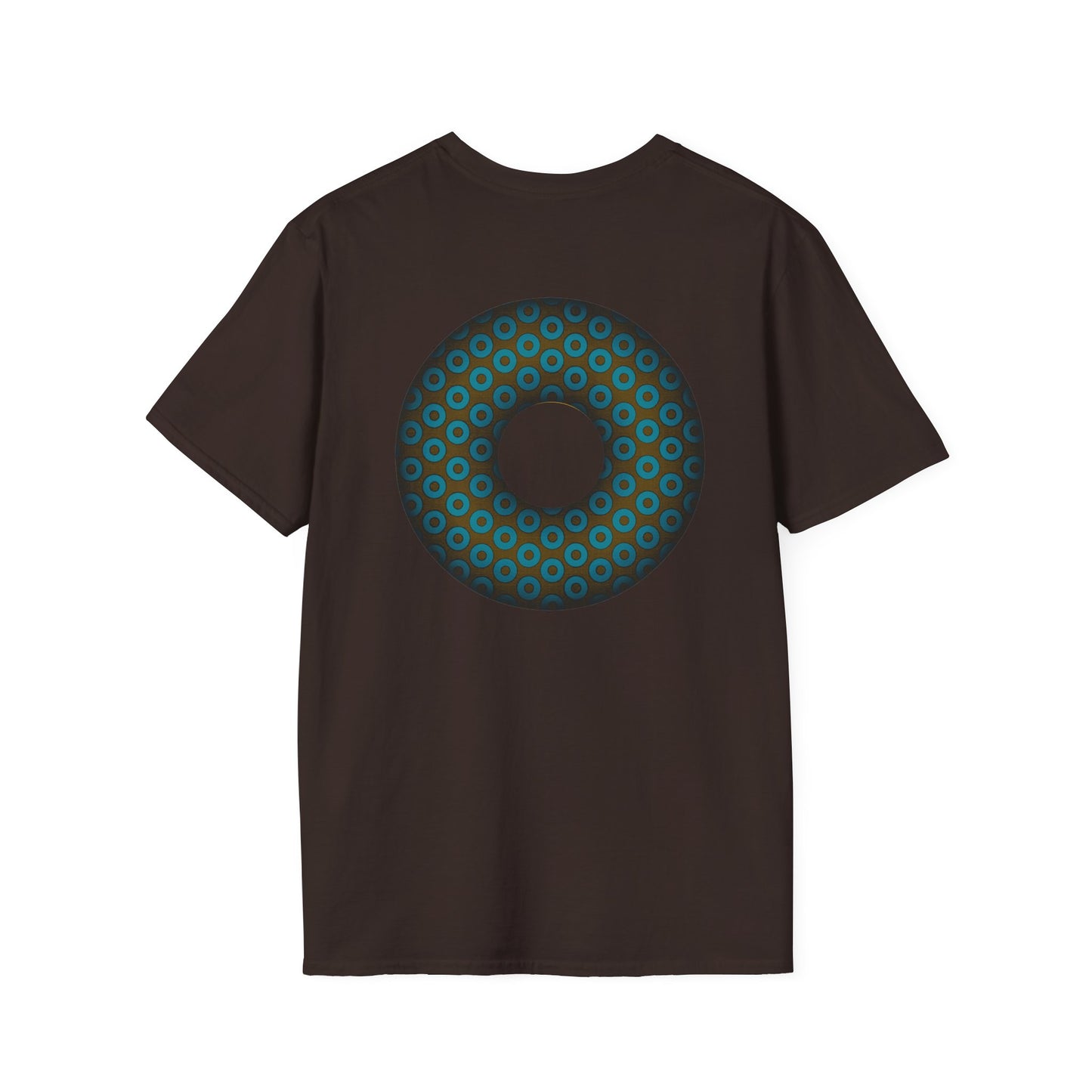 Plain Donuts/Unisex Soft-Style - "Plain Paradoxical Grided Donuts" - teal/brown donuts