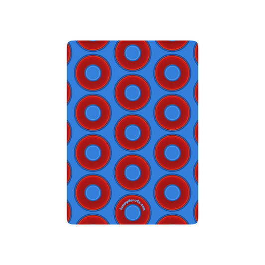 Lumpy Donut Playing Decks - 52-cards - red vivid donuts w/light royal blue background