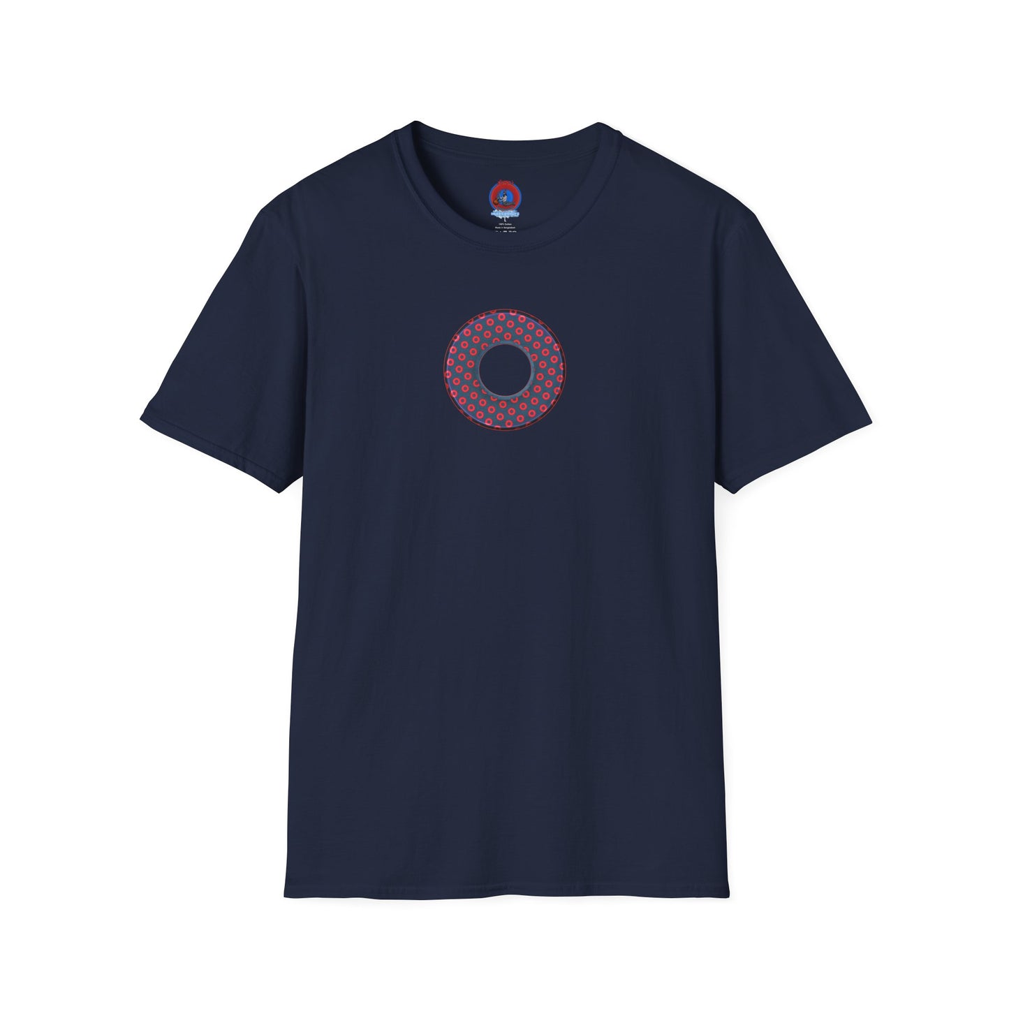 Plain Donuts/Unisex Soft-Style - "Plain Electric Paradoxical Donuts" - navy blue/red donuts