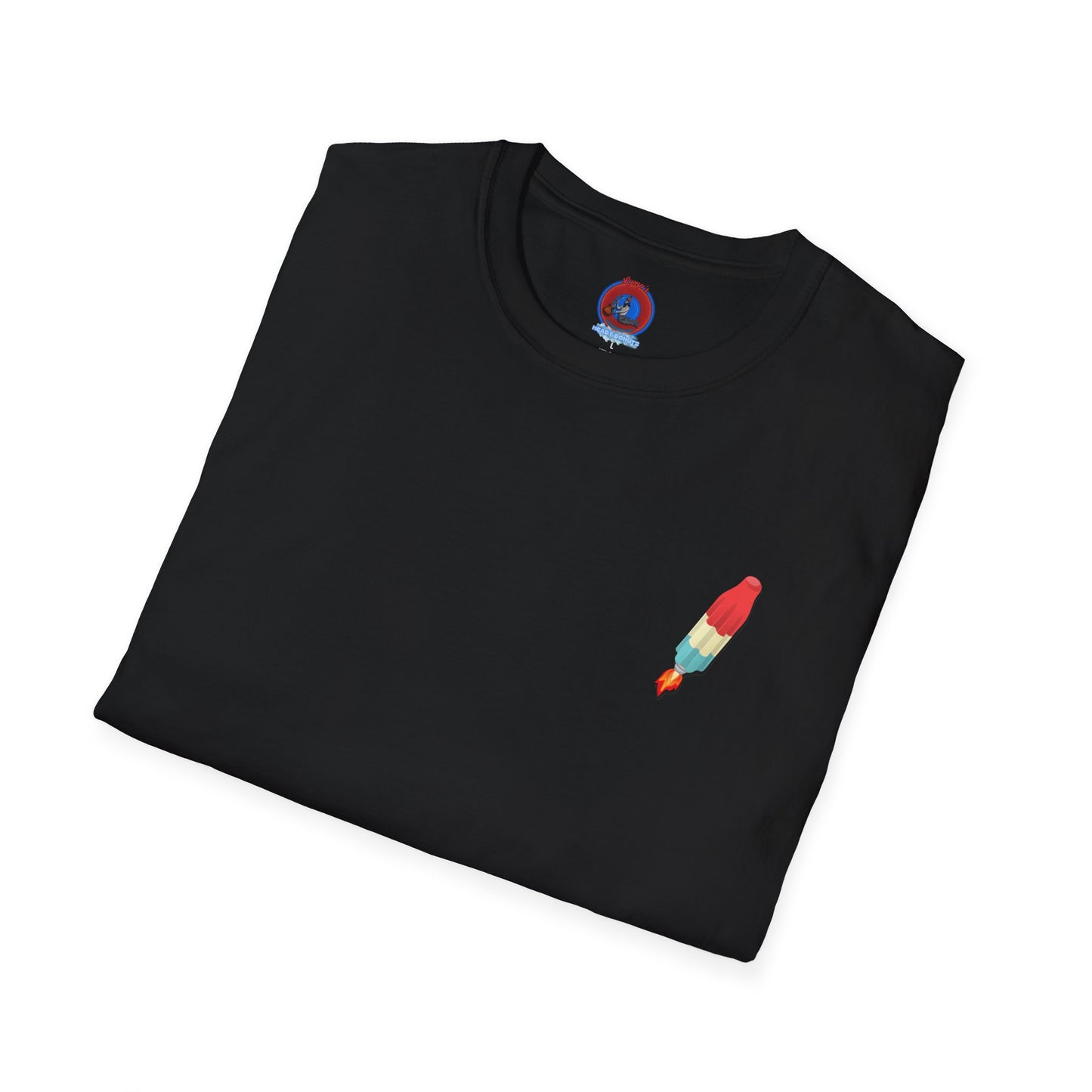 Classic Donut Tee - Unisex Soft-Style - "Blow this Popsicle Stand" - red/blue/cream - bomb pop