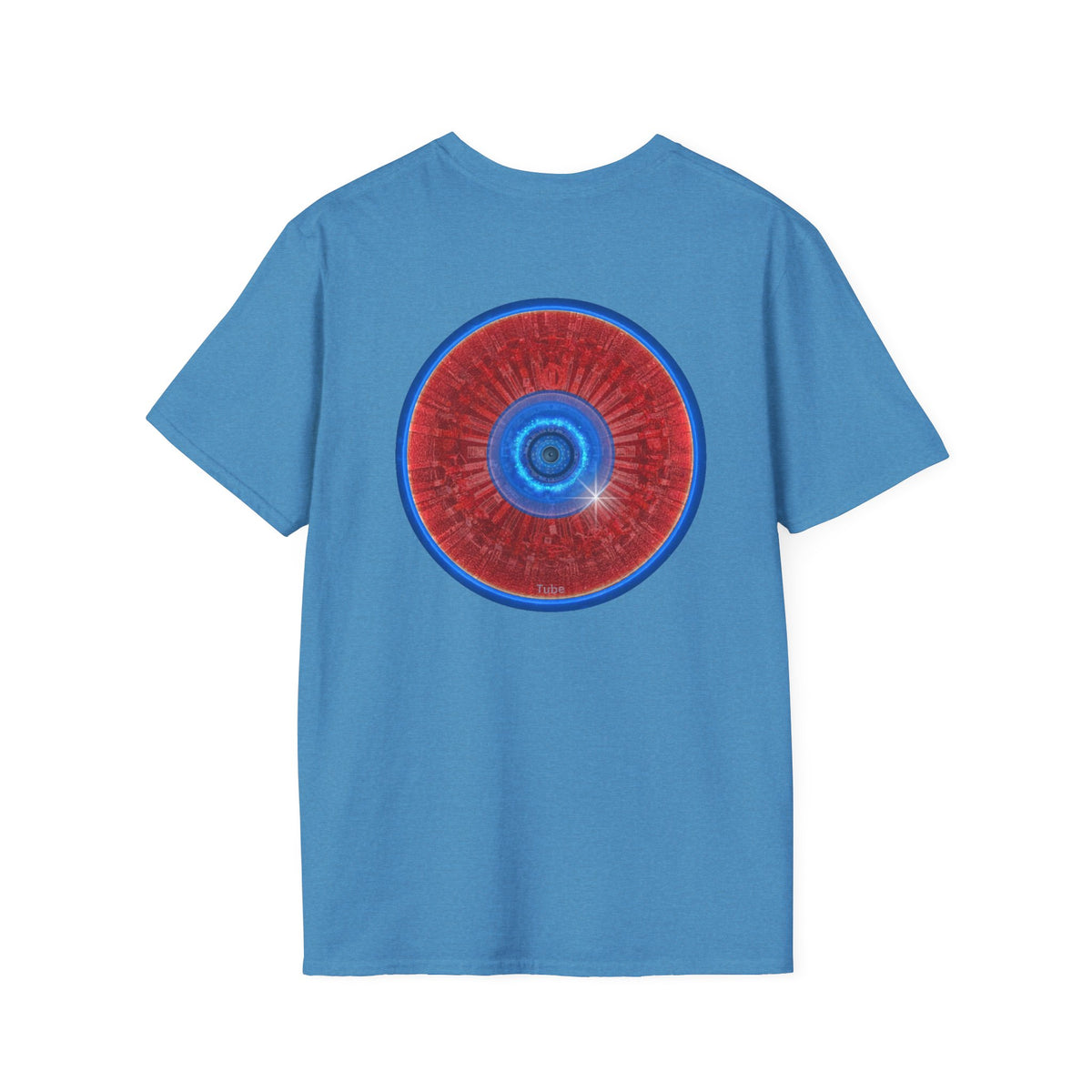 Classic Donut Tee - Unisex Soft-Style - "Graphic Translation Tee Shirt" - vivid red/blue tube donut - variant 1