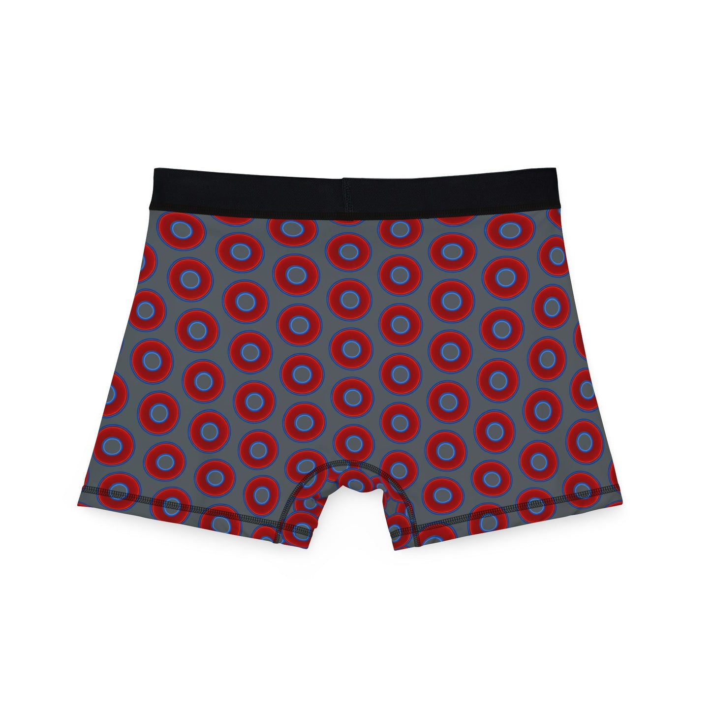 Men's Donut Boxers - red vivid donuts w/dark gray background
