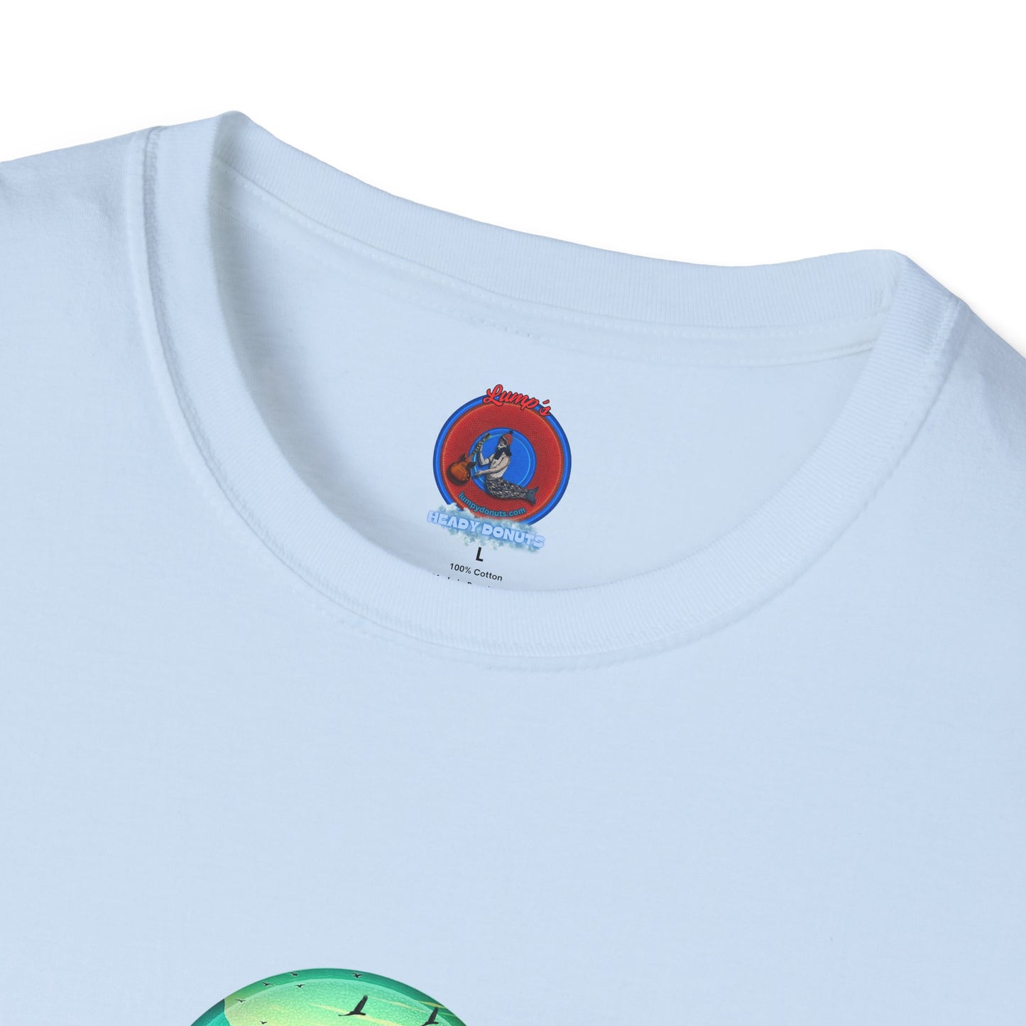 Lumpy Coffee Traders Tee - Unisex Soft-Style - "Taboo, taboot!" - paradoxical logo donut - variant 1