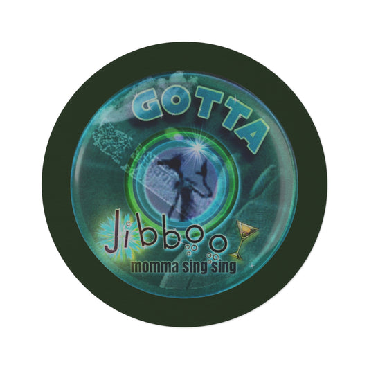 Round Room - 5 ft x 5 ft Lumpy Donut Rug - "Gotta Donut Rug? " - vivid dark teal donut w/deep forest green background