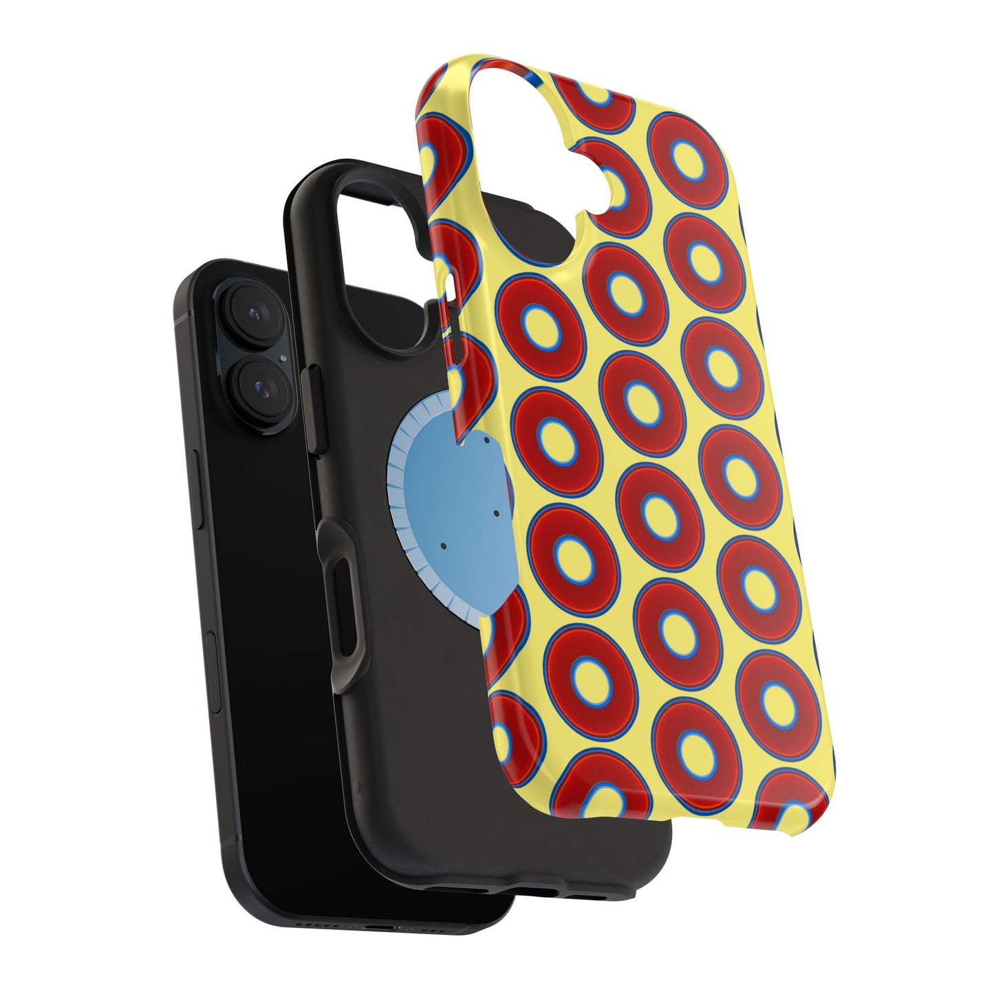 Magnetic Tough Donut Case - red vivid donut print w/yellow background