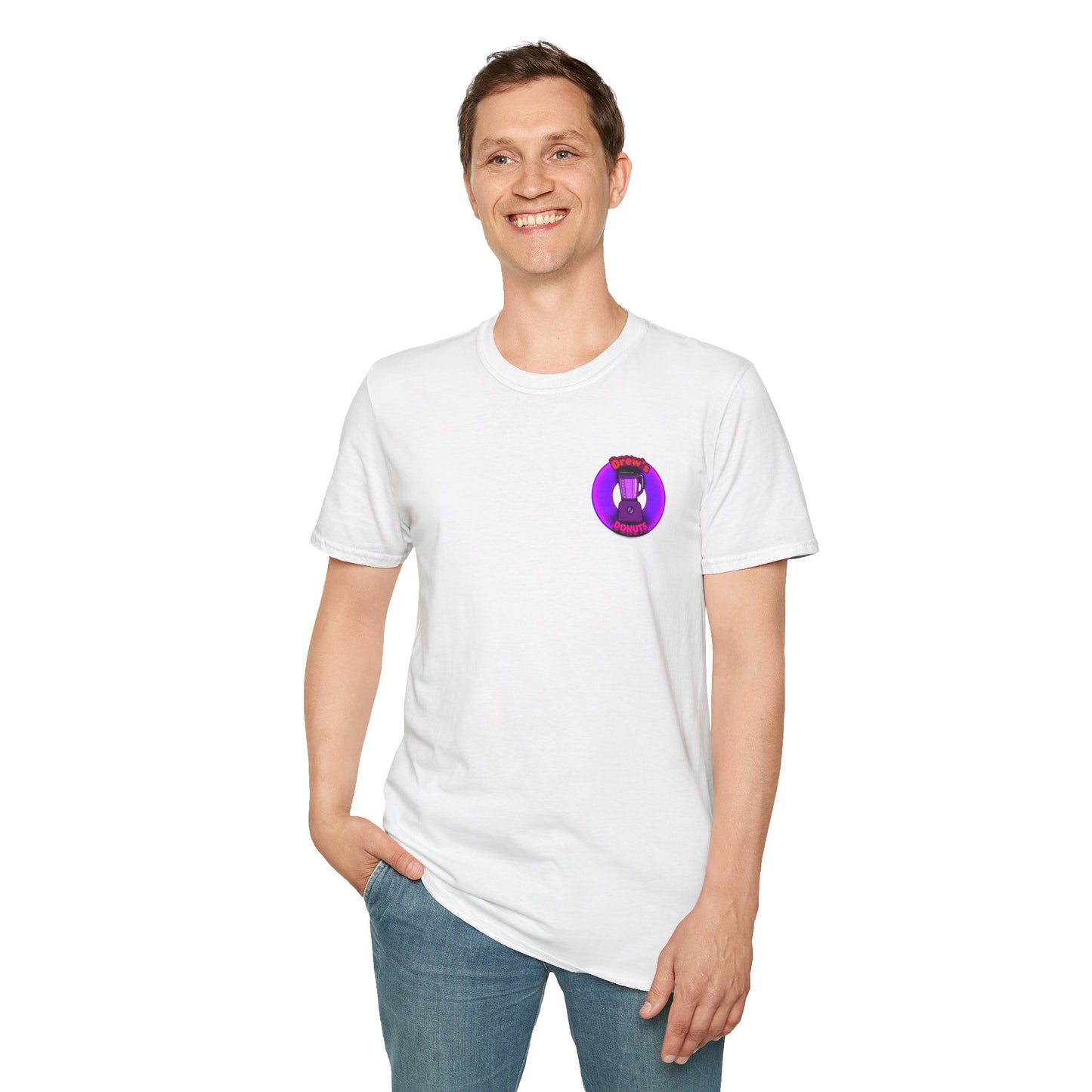 Classic Donut Tee - Unisex Soft-Style - "Drew's Donuts" - series 1.0 - purple donut