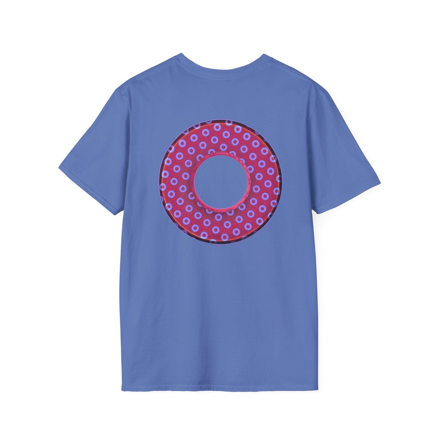 Plain Donuts/Unisex Soft-Style - "Plain Electric Paradoxical Donuts" - light purple/magenta donuts