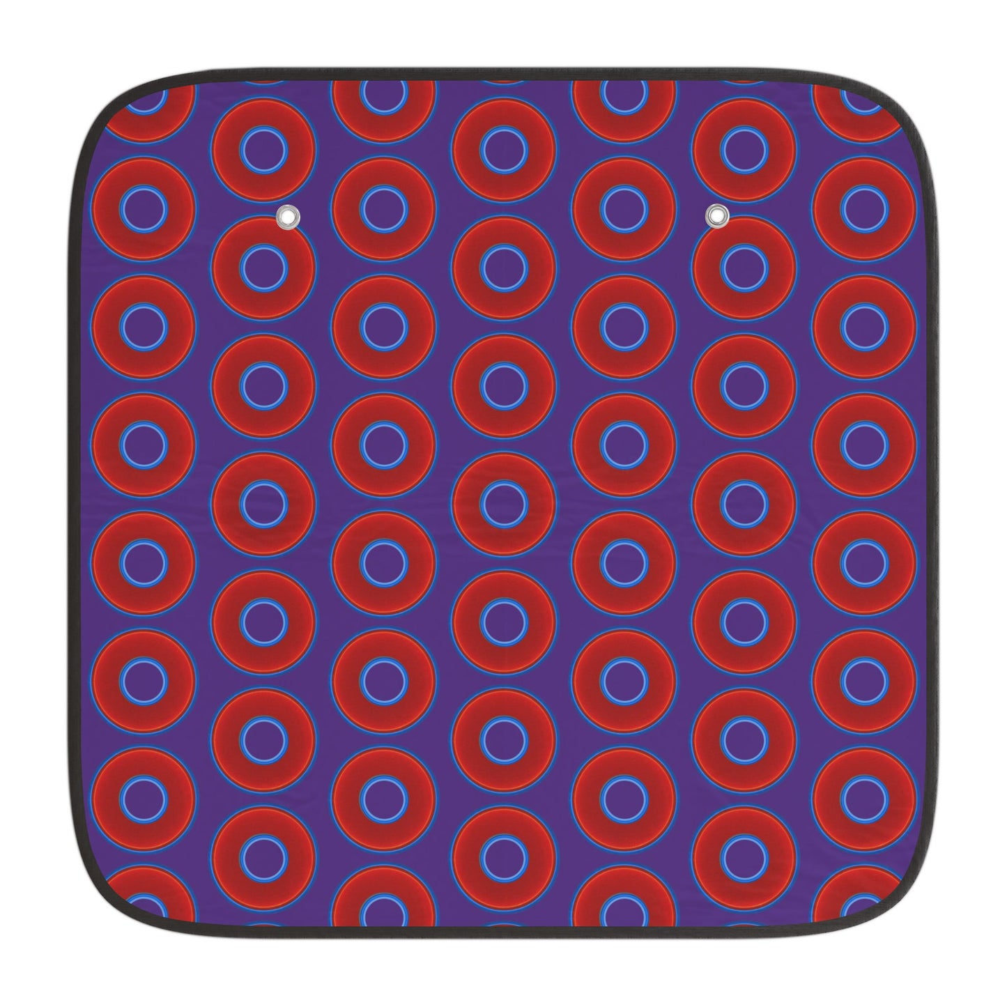 Automotive Donut Sun Shade - red vivid donuts w/purple background