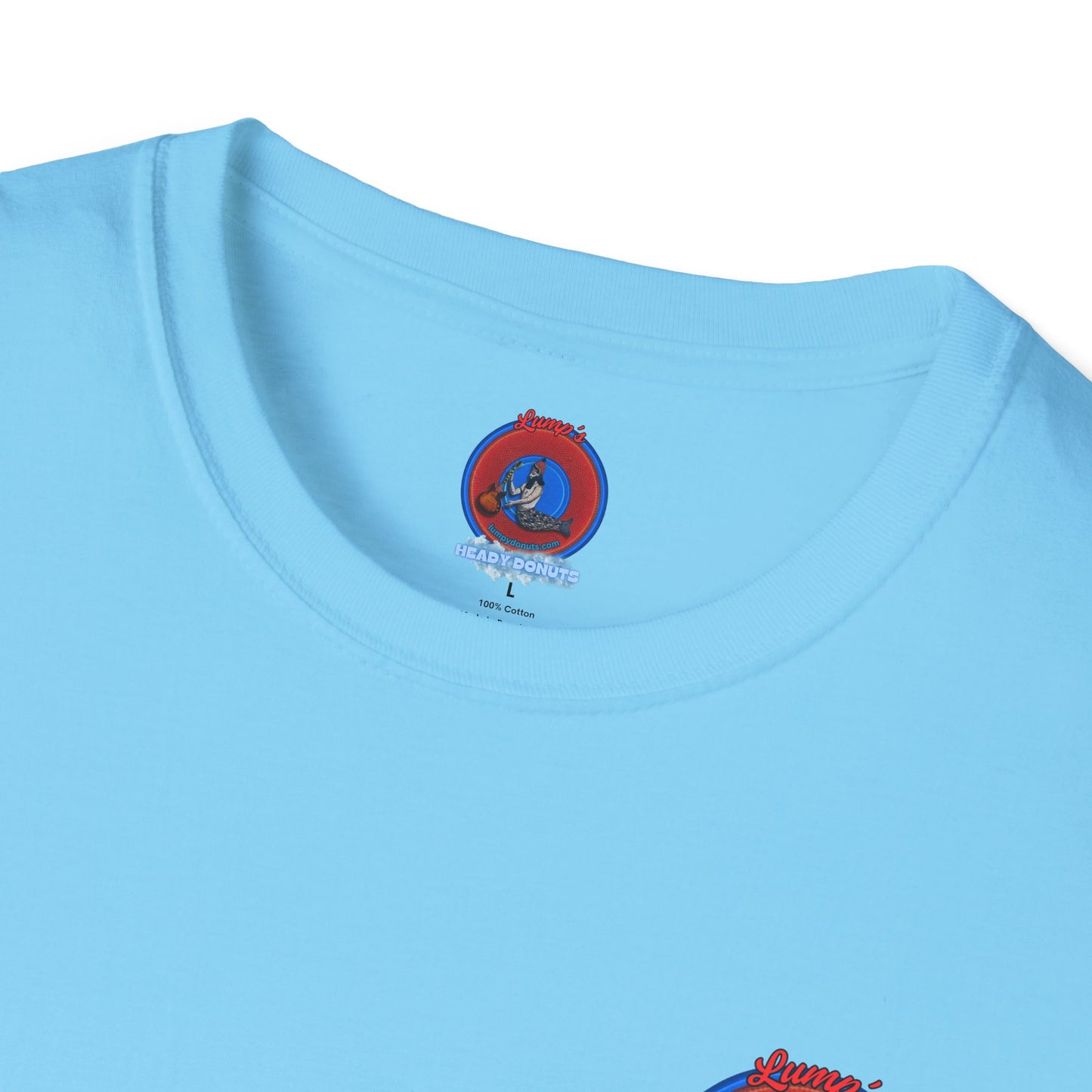 Classic Donut Tee - Unisex Soft-Style - "Lump's Heady Donuts Logo" - series 1.0  - red donut