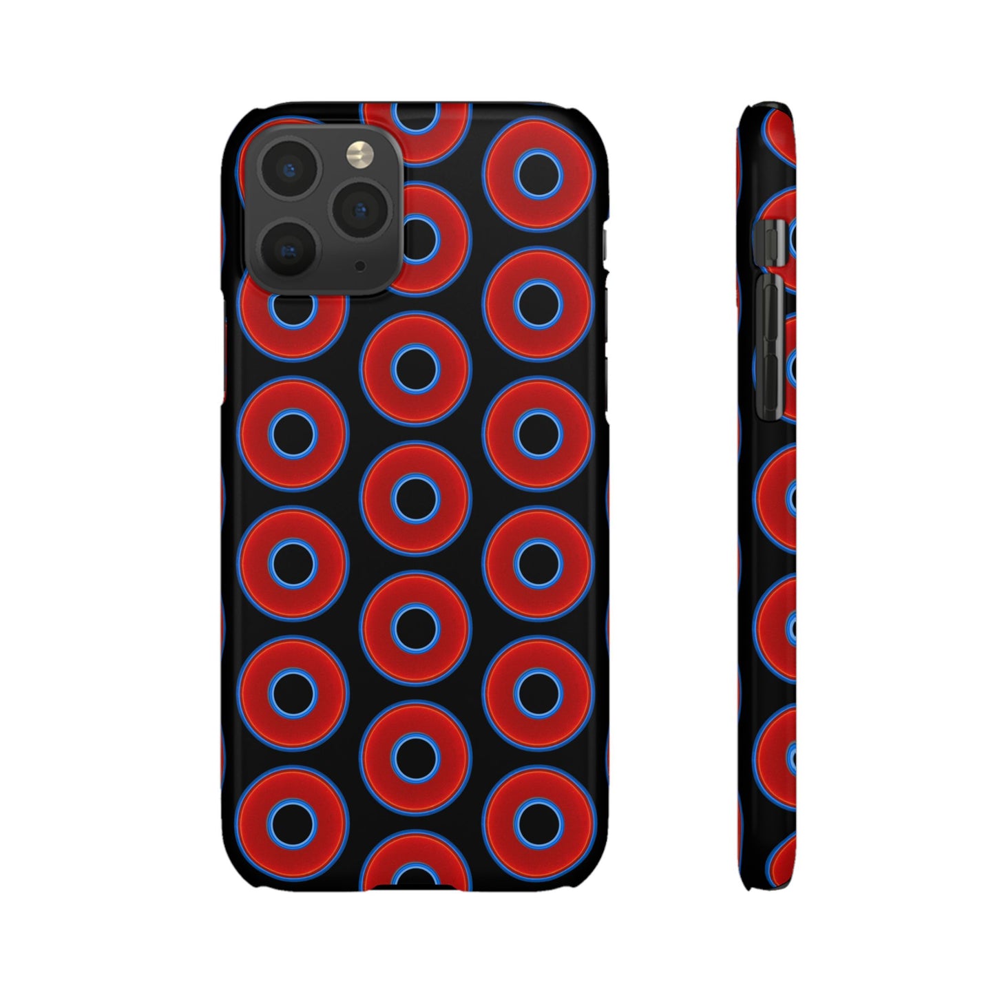 Lumpy Donut Snap Case - red vivid donut print w/black background