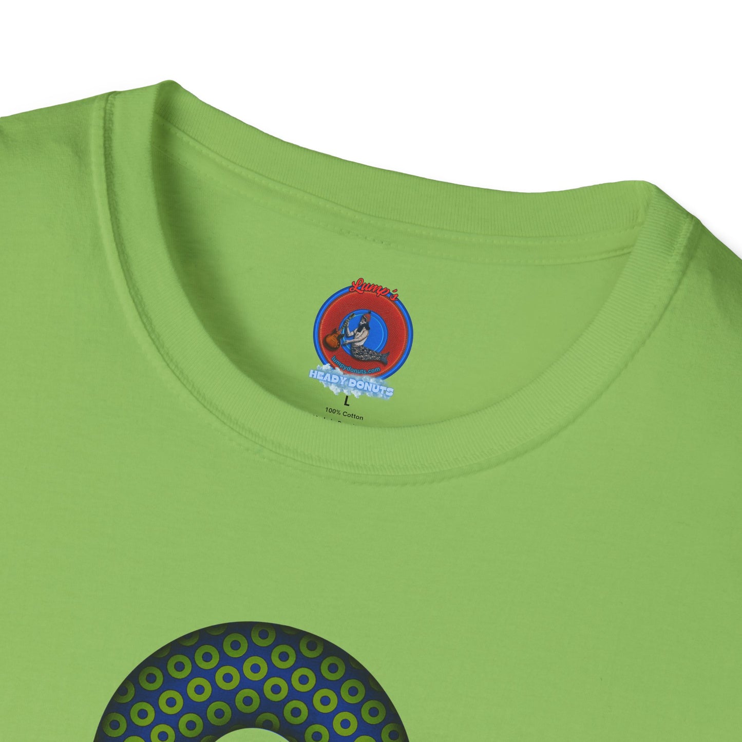 Plain Donuts/Unisex Soft-Style - "Plain Paradoxical Grided Donuts" - lime/dark blue donuts