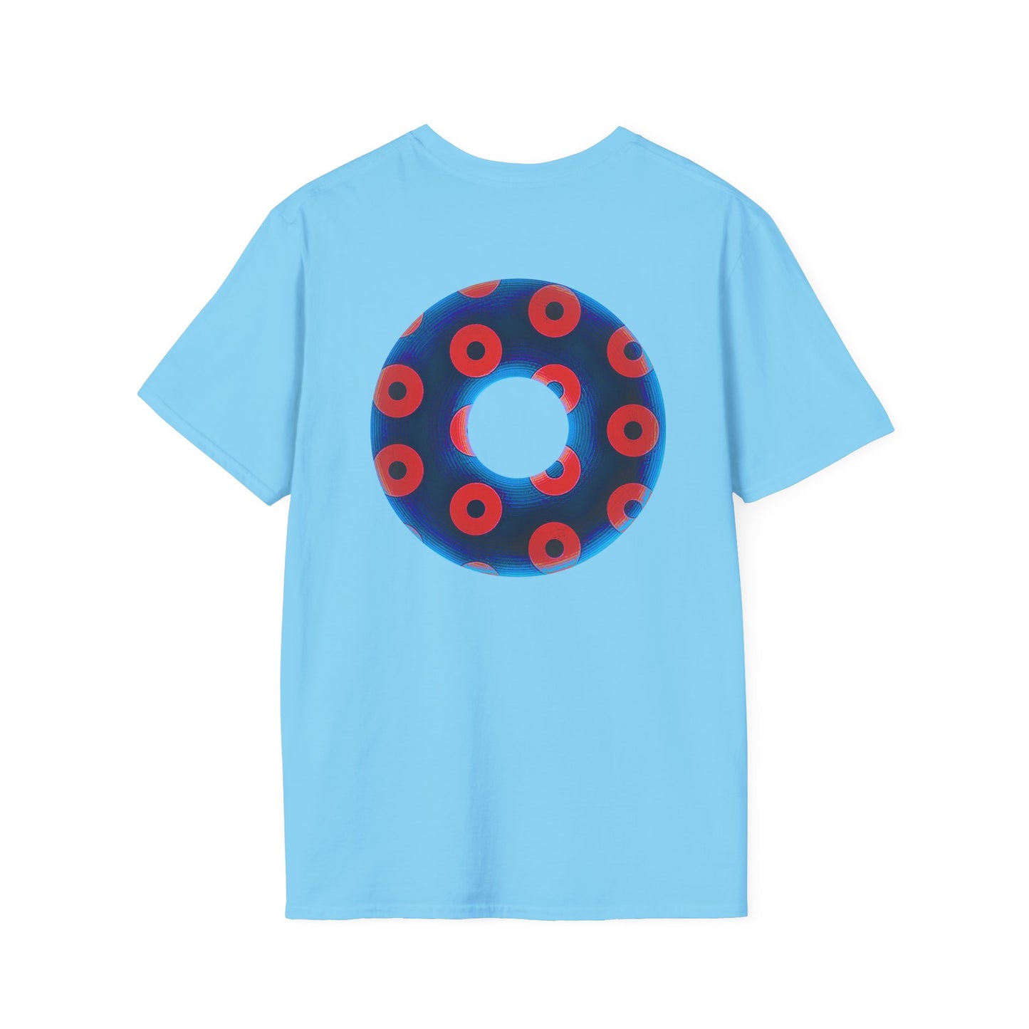 Plain Donuts/Unisex Soft-Style - "Plain Blimpy Paradoxical Donuts" - royal blue/bright red donuts